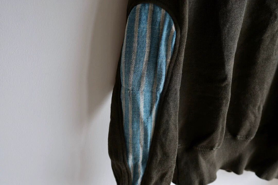 Visvim Green Long Sleeve Sweater with Contrast Elbow Patches Size US S / EU 44-46 / 1 - 2 Thumbnail