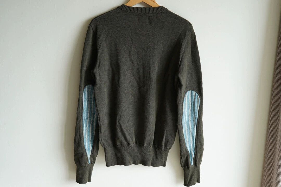 Visvim Green Long Sleeve Sweater with Contrast Elbow Patches Size US S / EU 44-46 / 1 - 6 Thumbnail