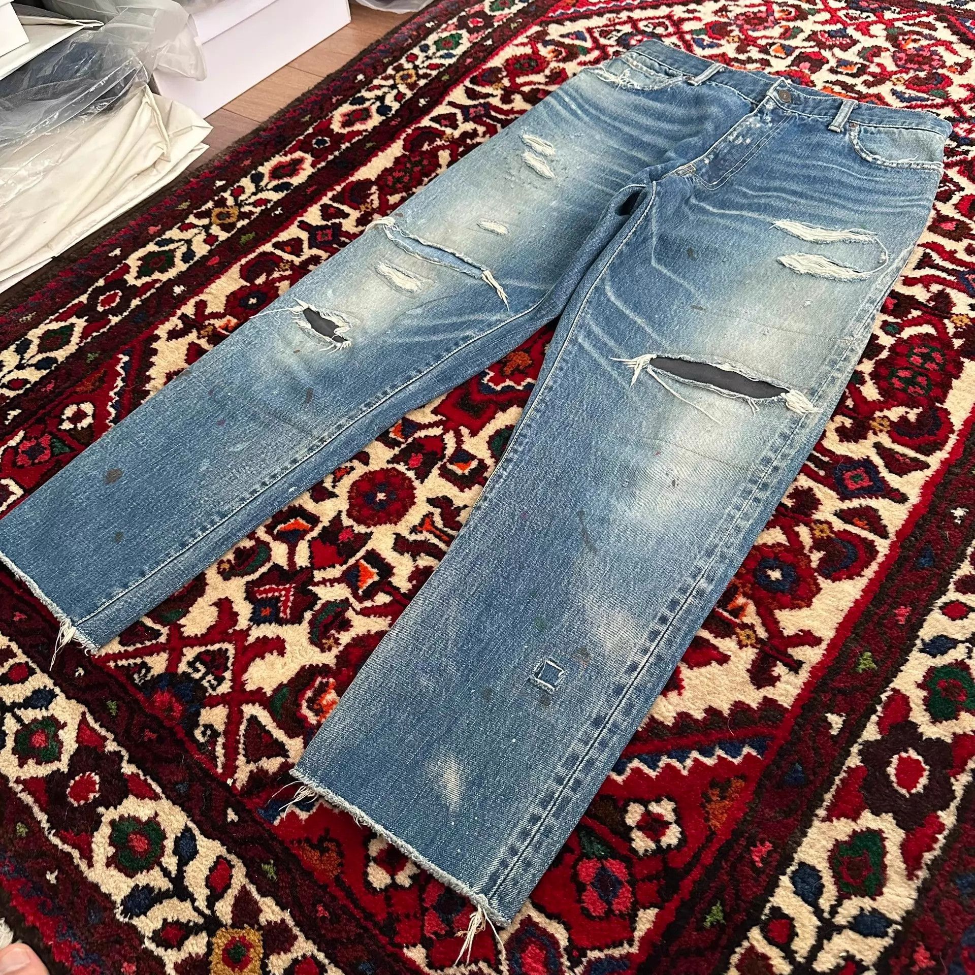 Visvim Distressed Blue Denim Pants Size 32 Size US 32 / EU 48 - 5 Thumbnail