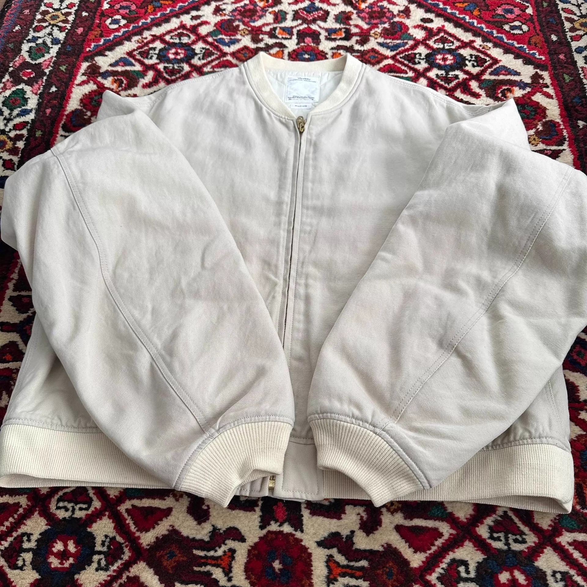 Visvim White Zip-Front Bomber Jacket Size L Size US L / EU 52-54 / 3 - 3 Thumbnail