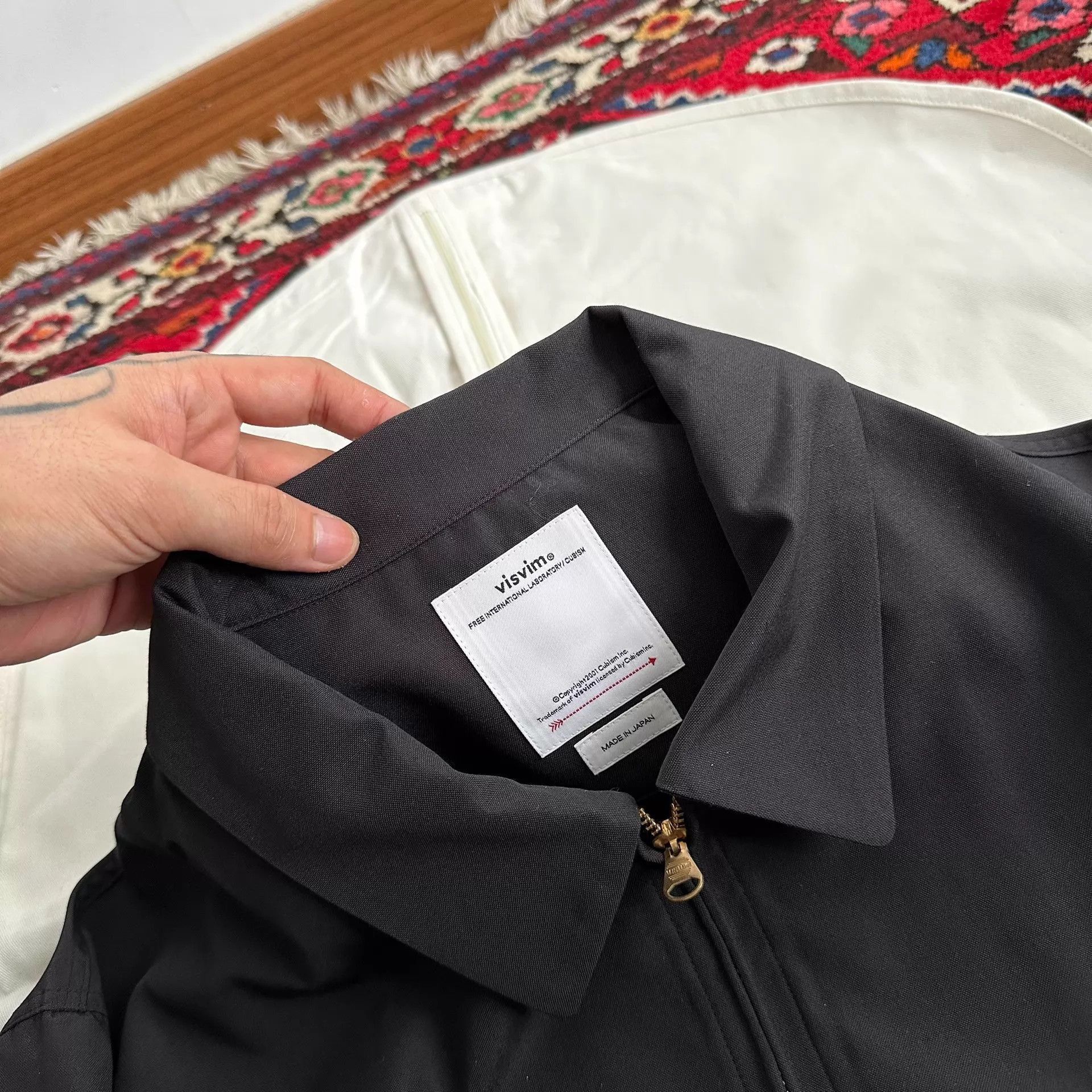 Visvim Black Zip-Front Collared Jacket - Size L Size US L / EU 52-54 / 3 - 4 Thumbnail