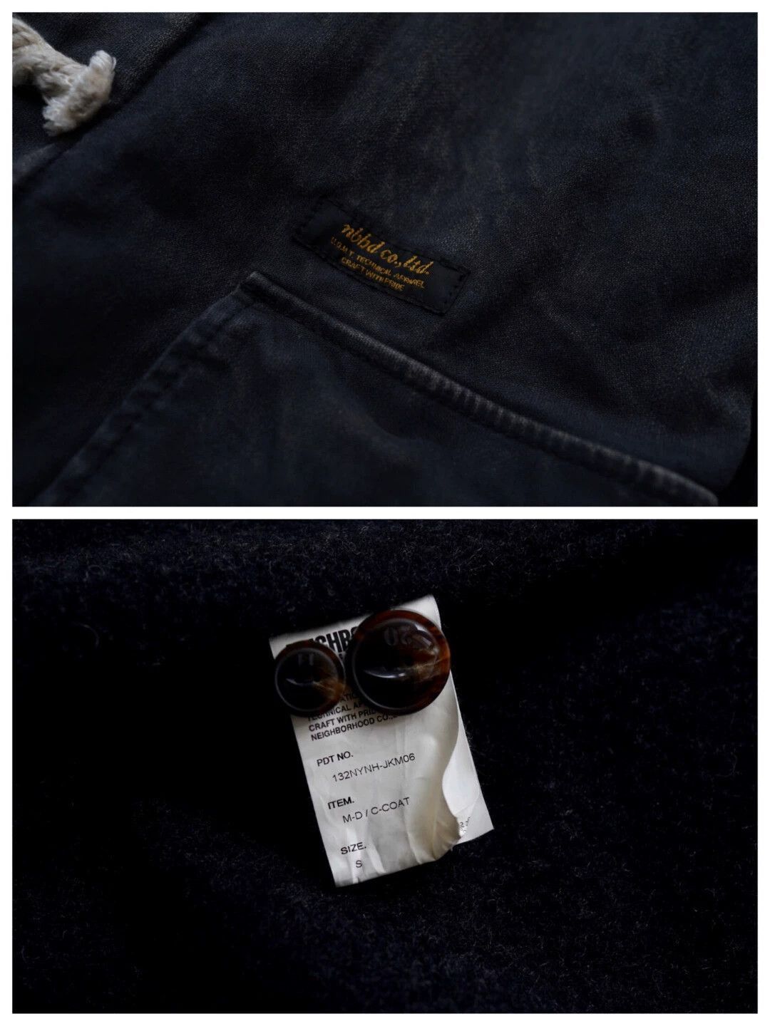 Neighborhood Black Toggle-Button Hooded Coat Size S Size US S / EU 44-46 / 1 - 6 Thumbnail