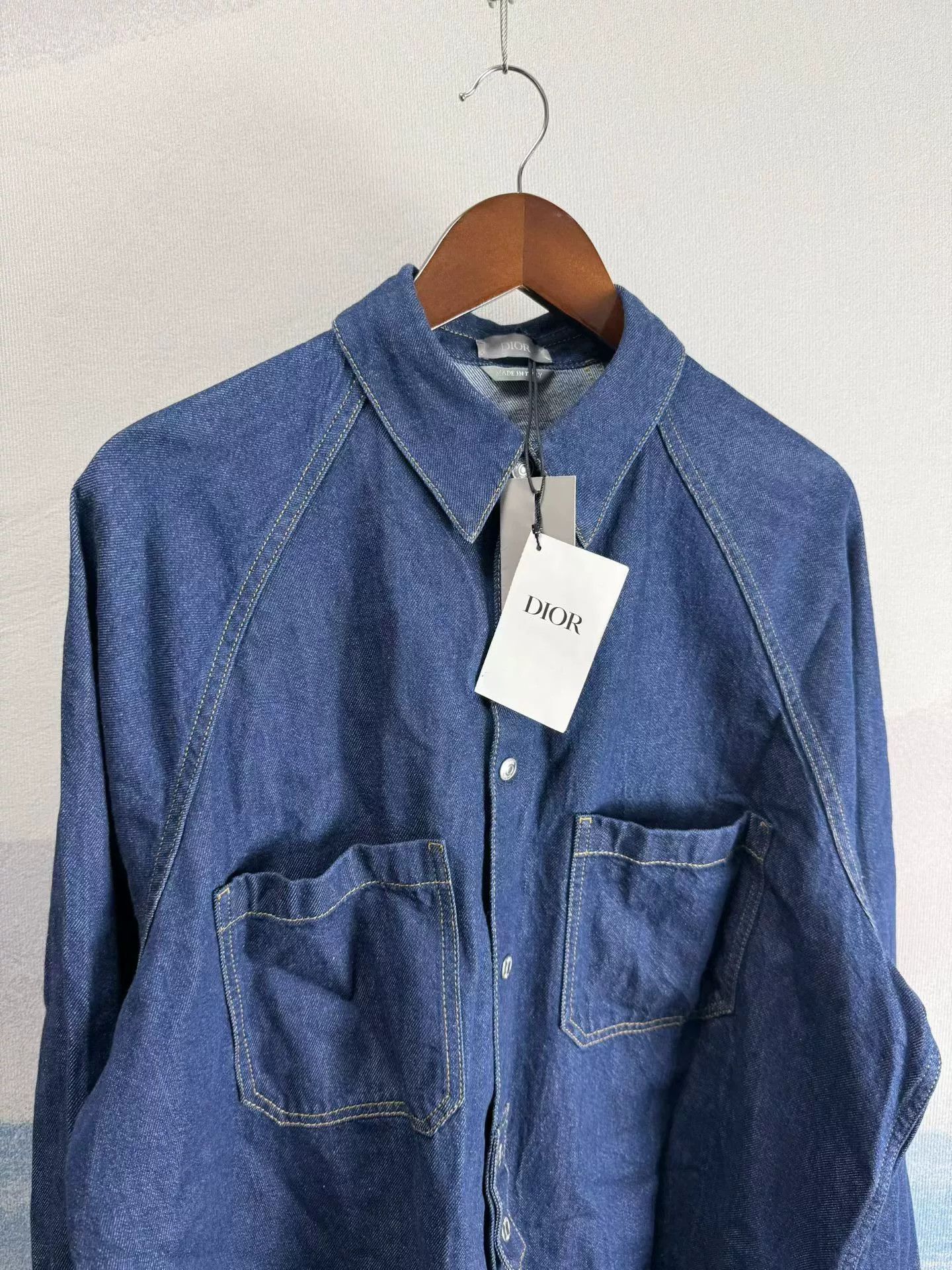 Dior Dior Leather Patch Denim Button Up Shirt Size 40 Size US M / EU 48-50 / 2 - 3 Thumbnail
