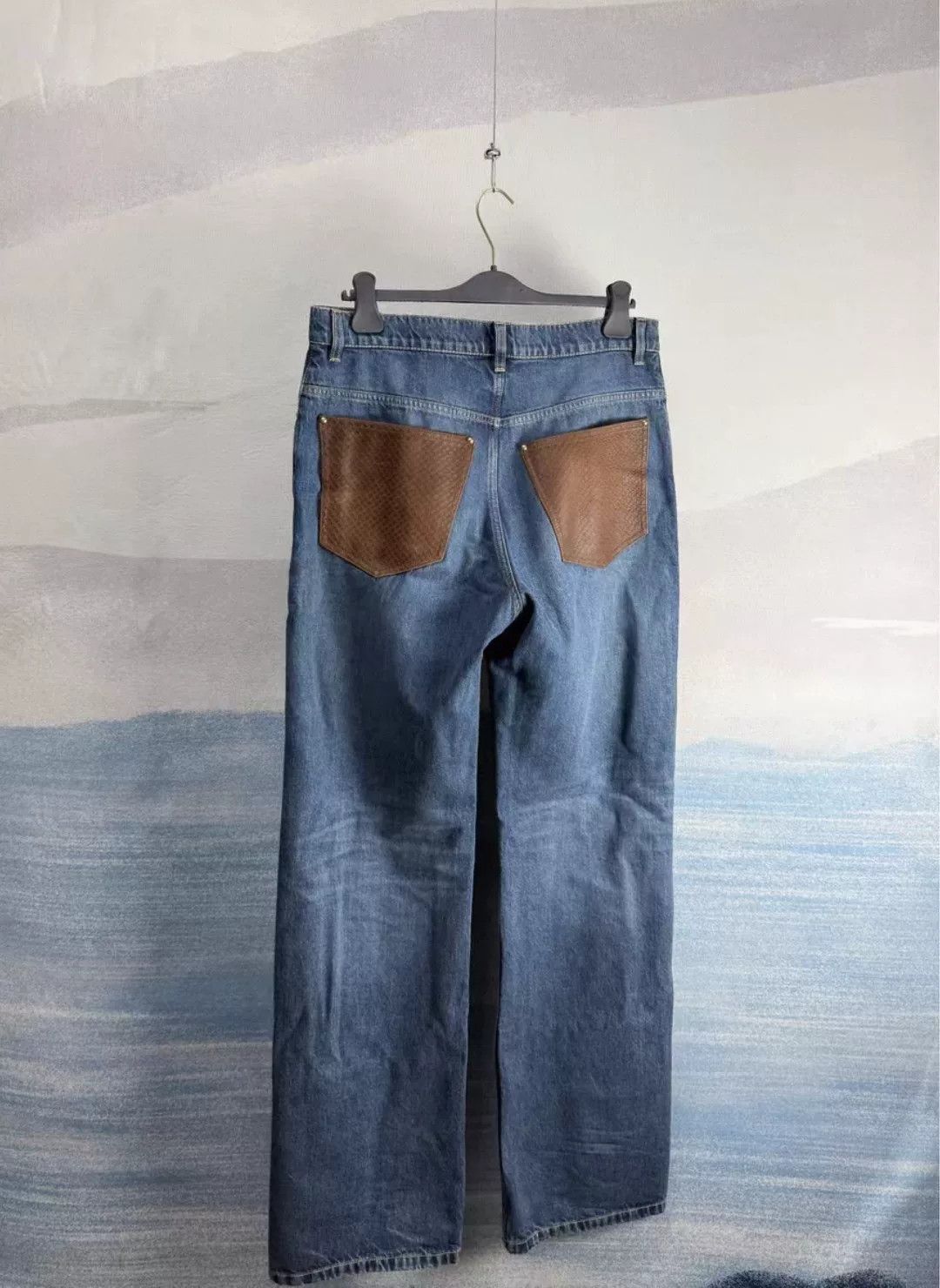 Louis Vuitton Louis Vuitton Monogram Leather Patch Denim Jeans Size 32 Size US 32 / EU 48 - 2 Thumbnail