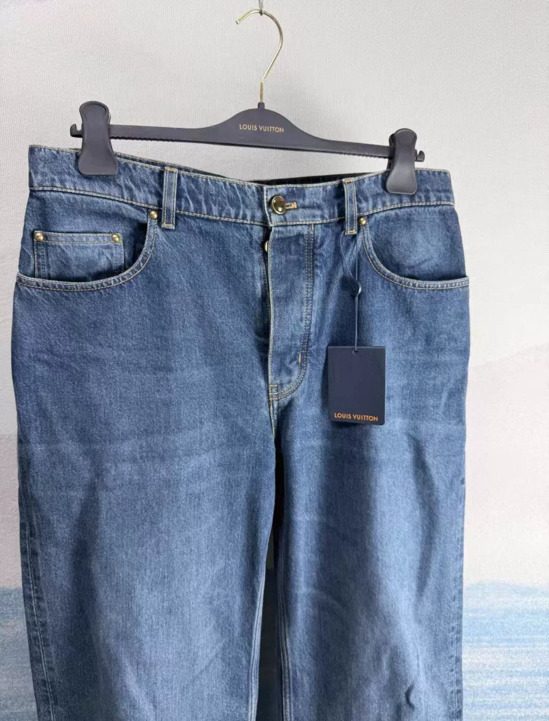 Louis Vuitton Louis Vuitton Monogram Leather Patch Denim Jeans Size 32 Size US 32 / EU 48 - 4 Thumbnail