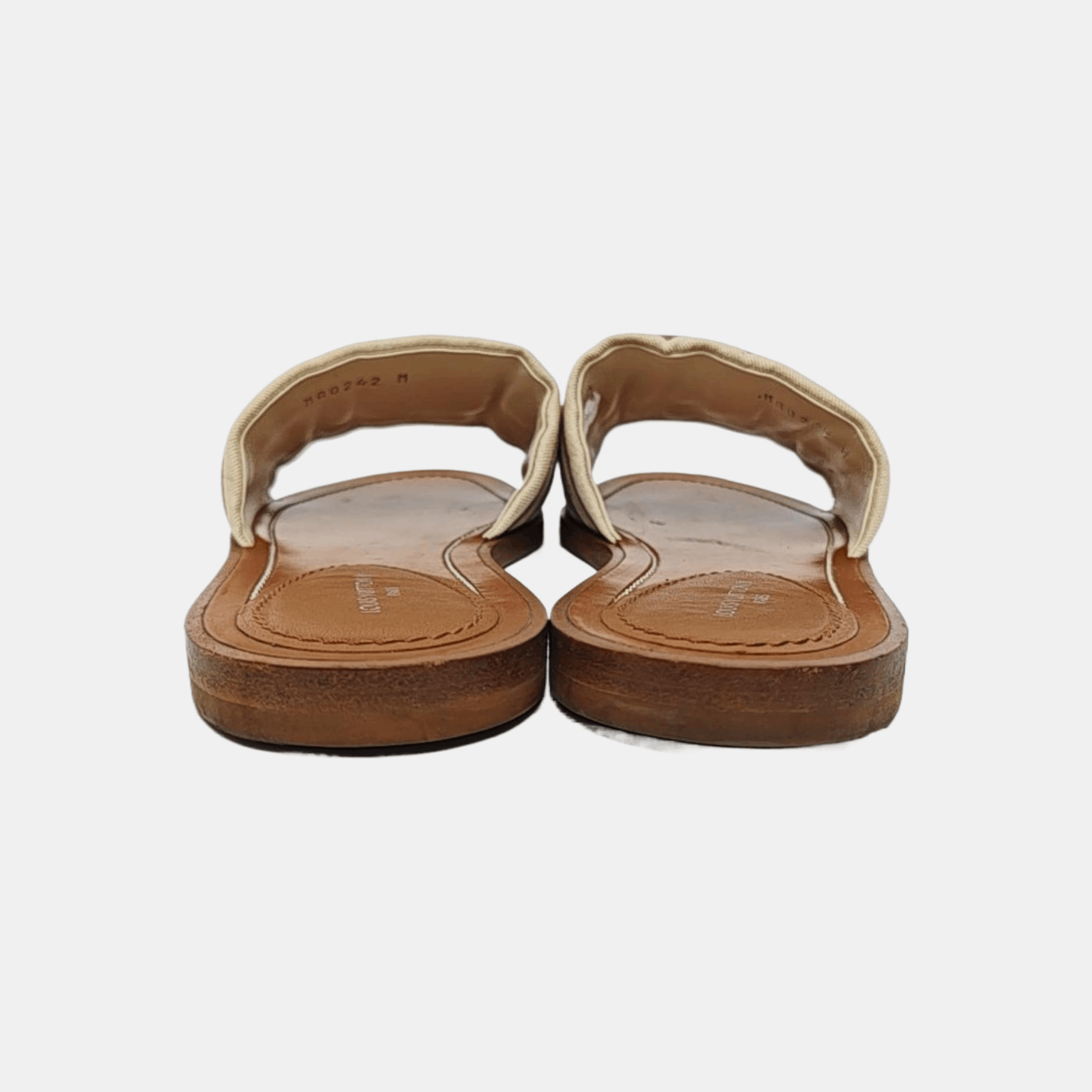Louis Vuitton LOUIS VUITTON Striped Canvas Slides Size 36 Size US 6 / IT 36 - 4 Thumbnail