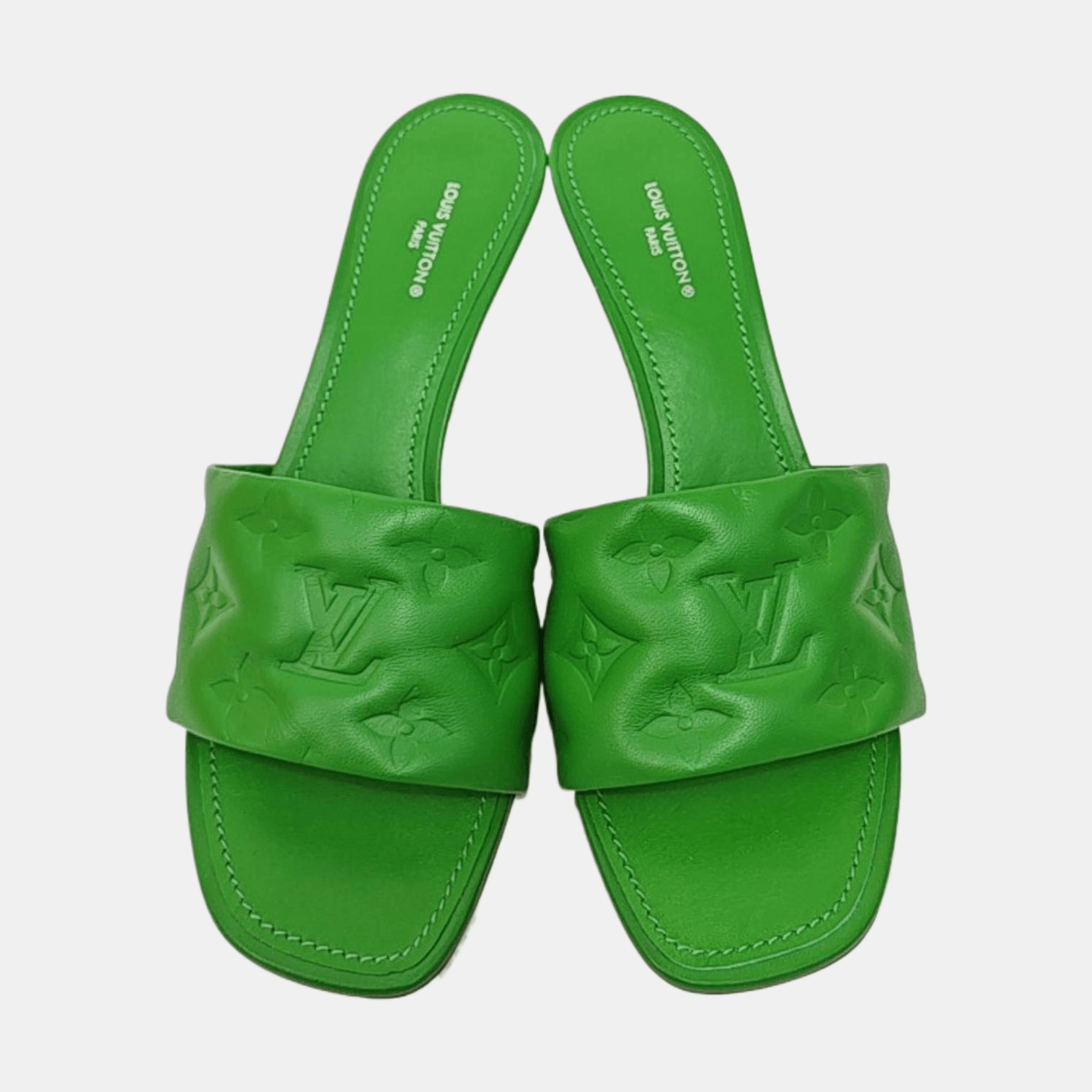 Louis Vuitton Louis Vuitton Embossed Leather Mules Size 38 Size US 8 / IT 38 - 3 Thumbnail