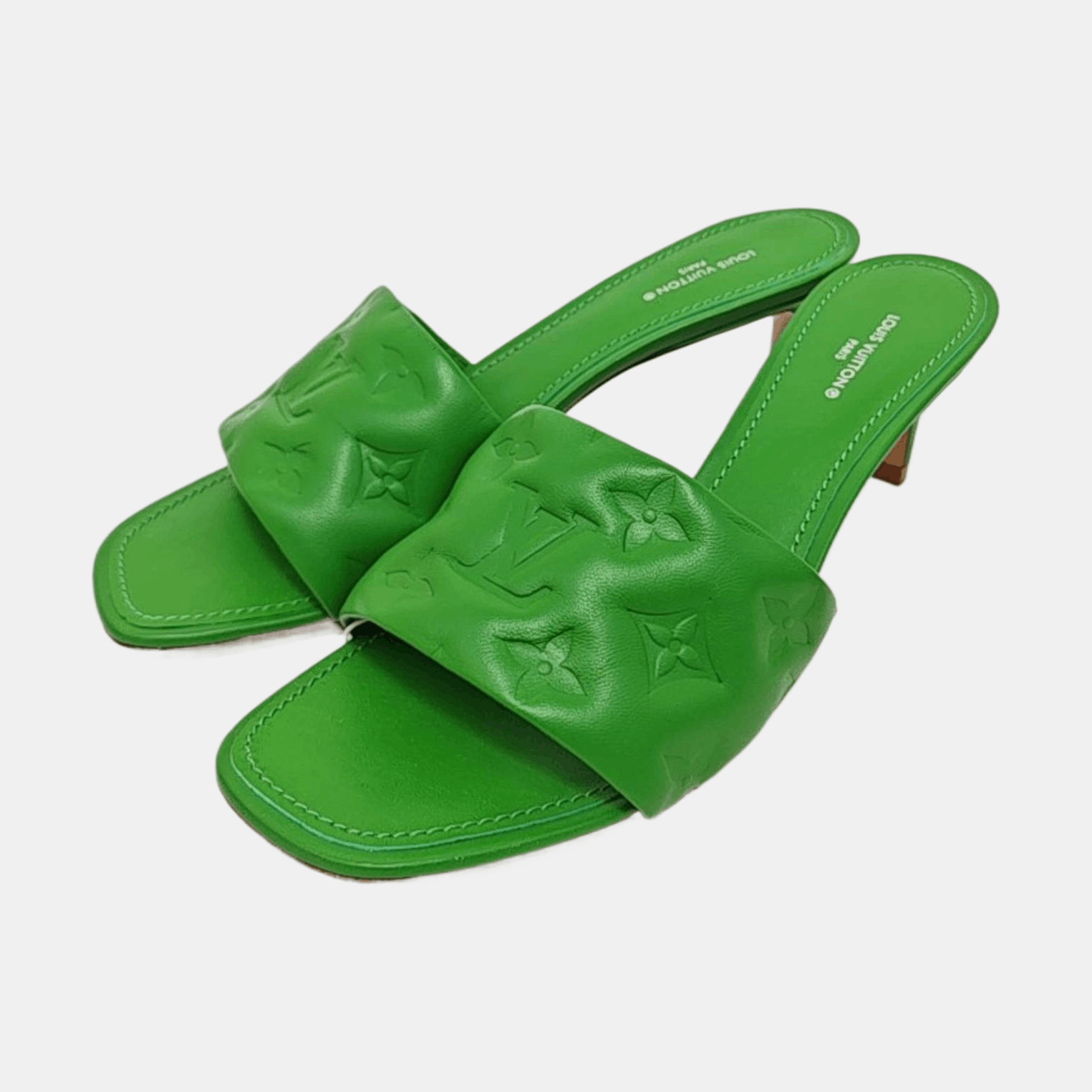 Louis Vuitton Louis Vuitton Embossed Leather Mules Size 38 Size US 8 / IT 38 - 2 Thumbnail
