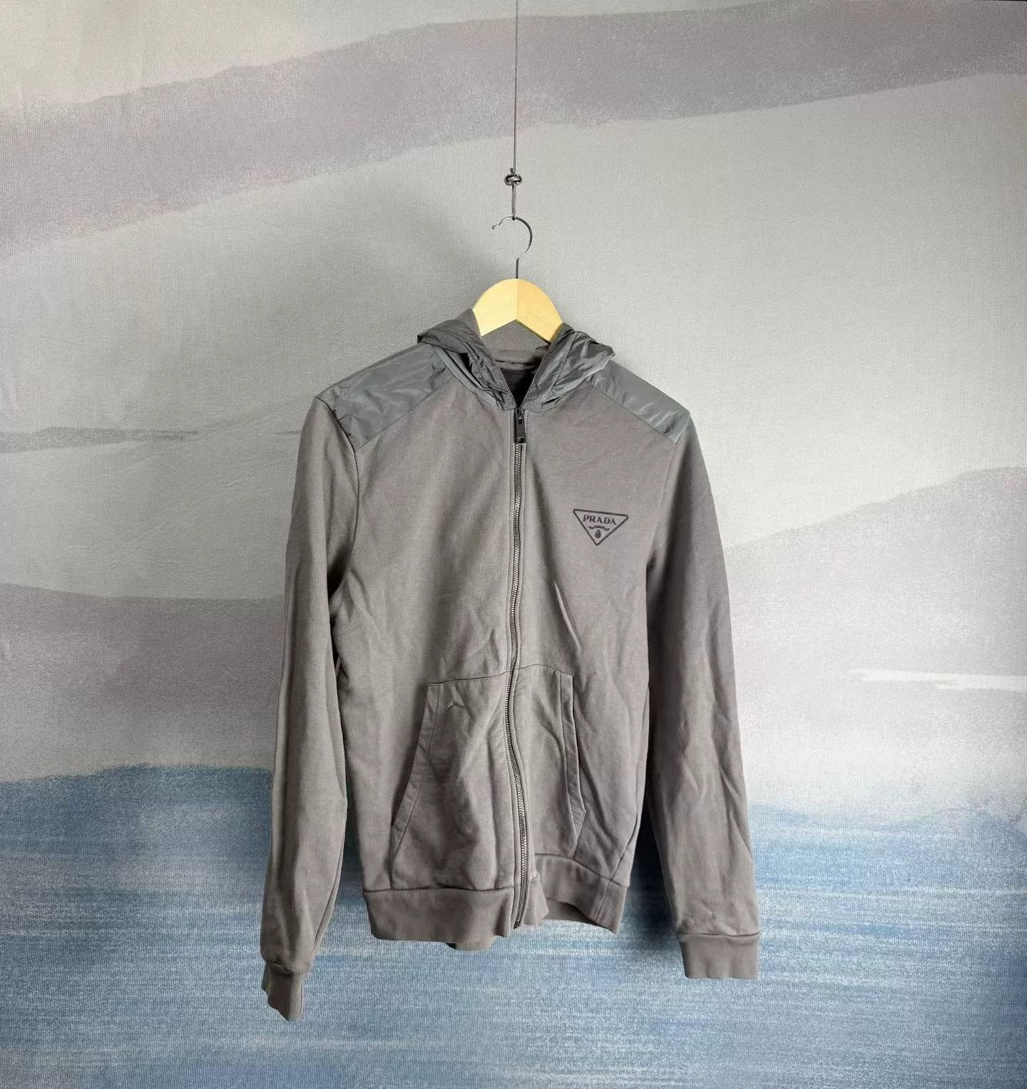 Prada Prada Re-Nylon Cotton Zip-Up Hoodie Size S Size US S / EU 44-46 / 1 - 2 Thumbnail