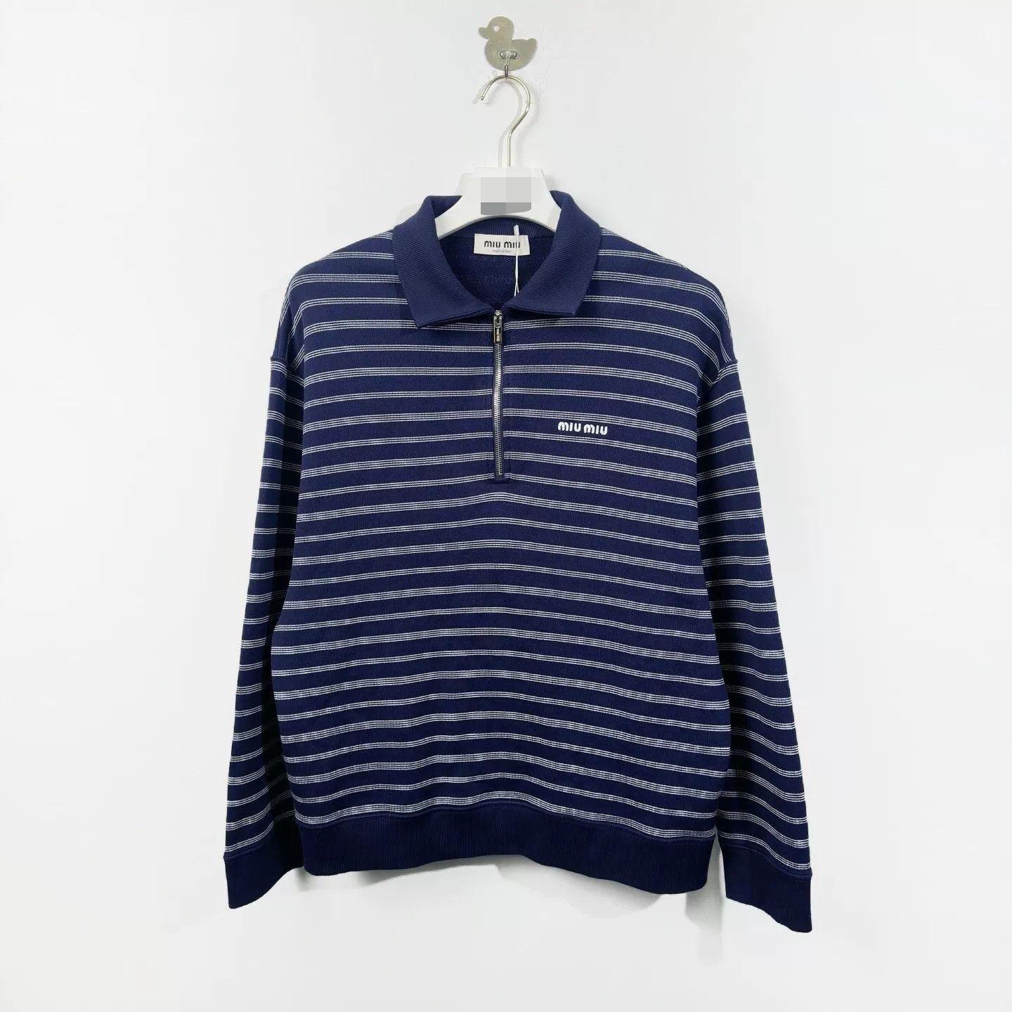 Miu Miu Miu Miu Striped Half-Zip Polo Size XS Size XS / US 0-2 / IT 36-38 - 2 Thumbnail