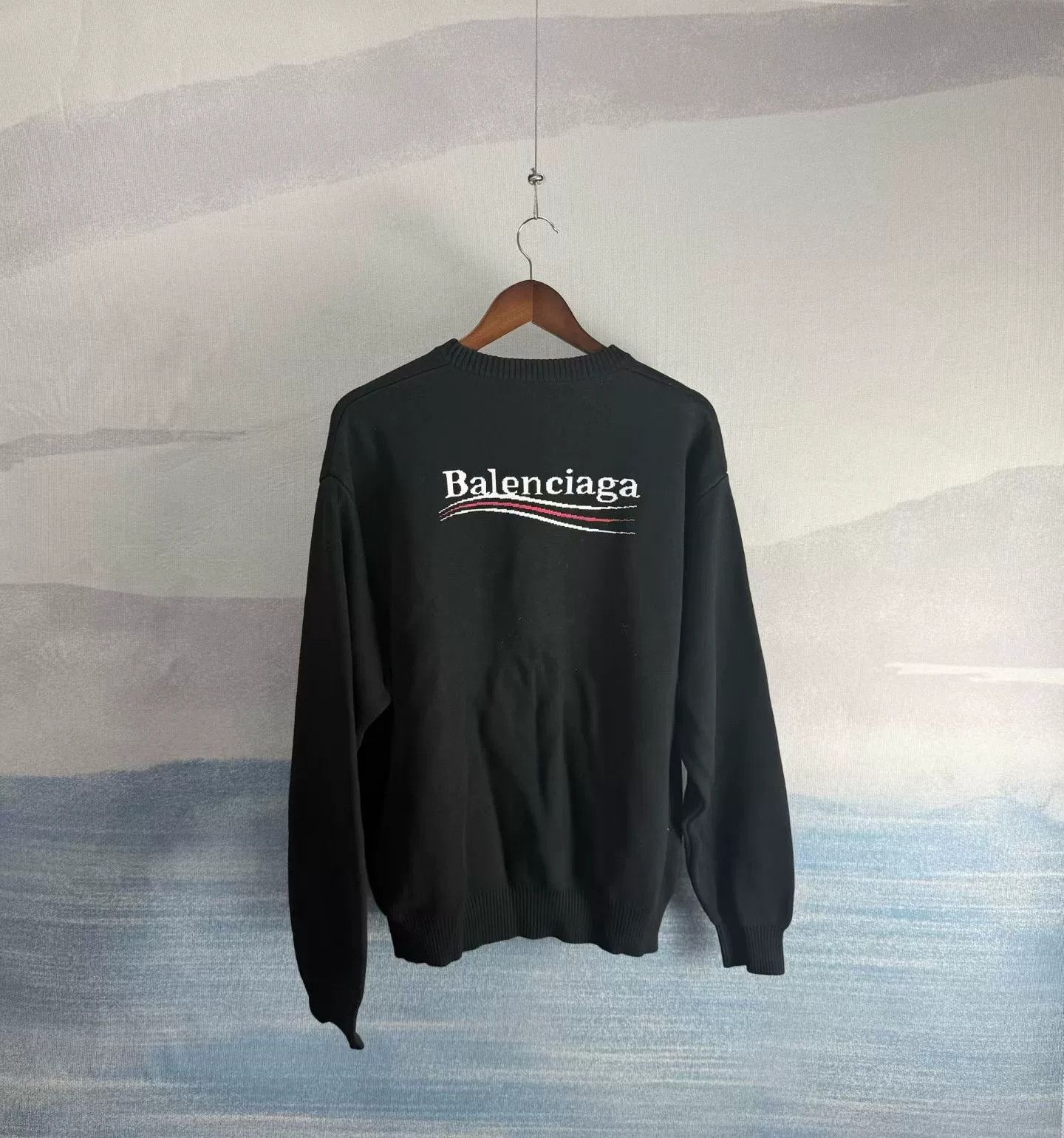 Balenciaga Balenciaga Political Campaign Logo Knit Sweater Size L Size US L / EU 52-54 / 3 - 4 Thumbnail