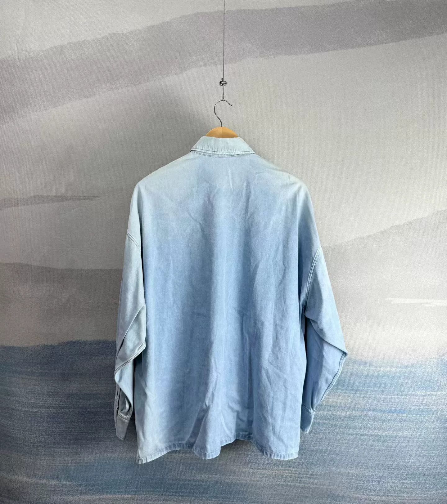 Prada Prada Triangle Logo Denim Shirt Size M Size US M / EU 48-50 / 2 - 4 Thumbnail