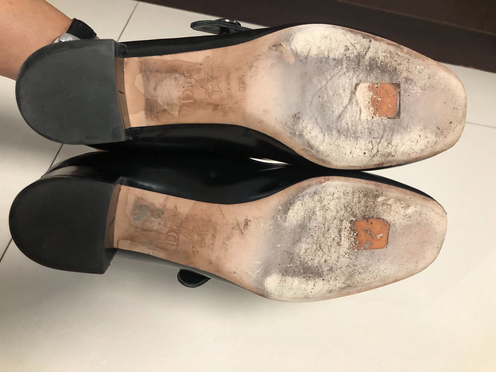 Dior Dior Black Leather Mary Jane Flats Size 37.5 Size US 7.5 / IT 37.5 - 6 Thumbnail