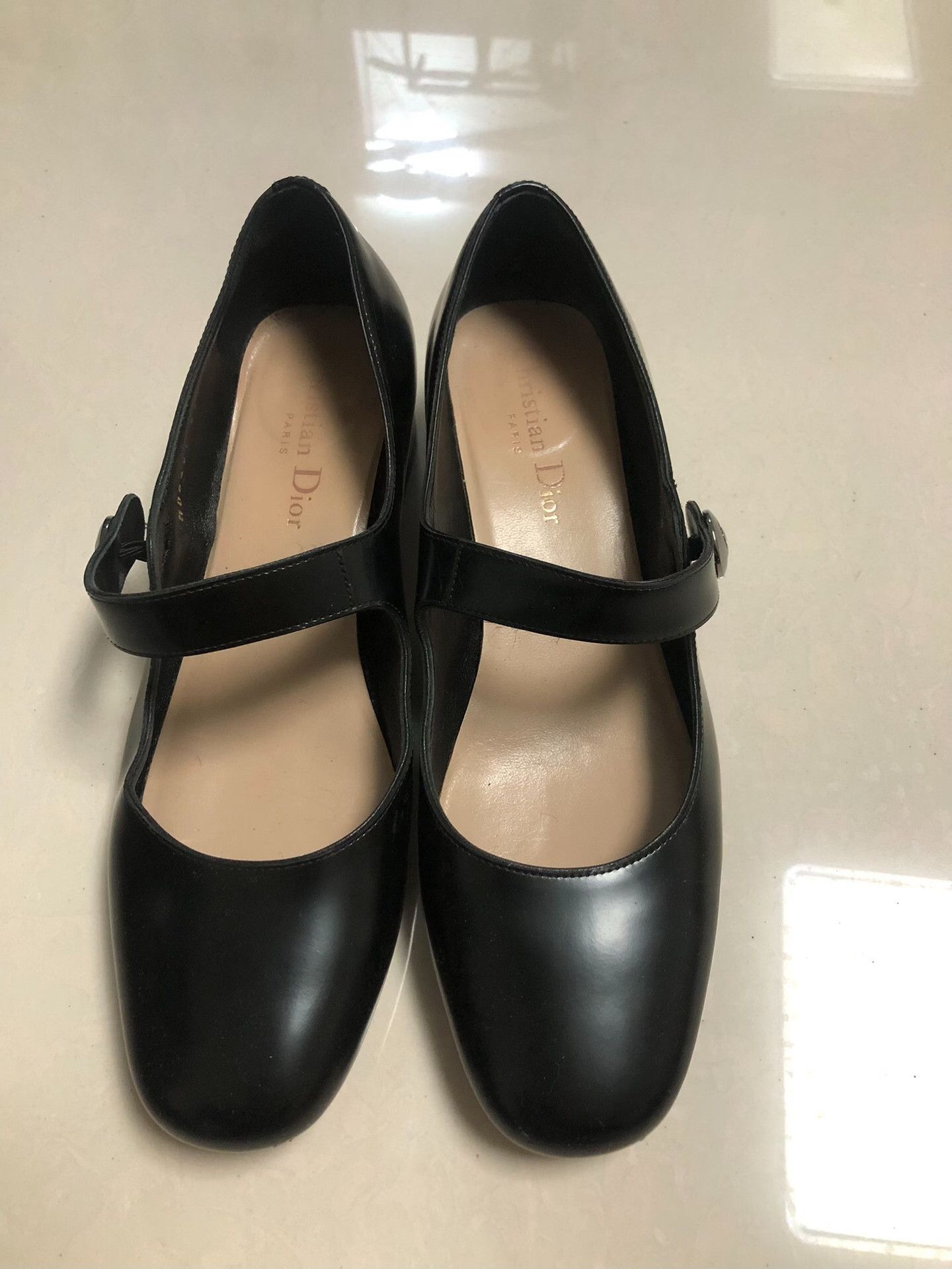 Dior Dior Black Leather Mary Jane Flats Size 37.5 Size US 7.5 / IT 37.5 - 3 Thumbnail