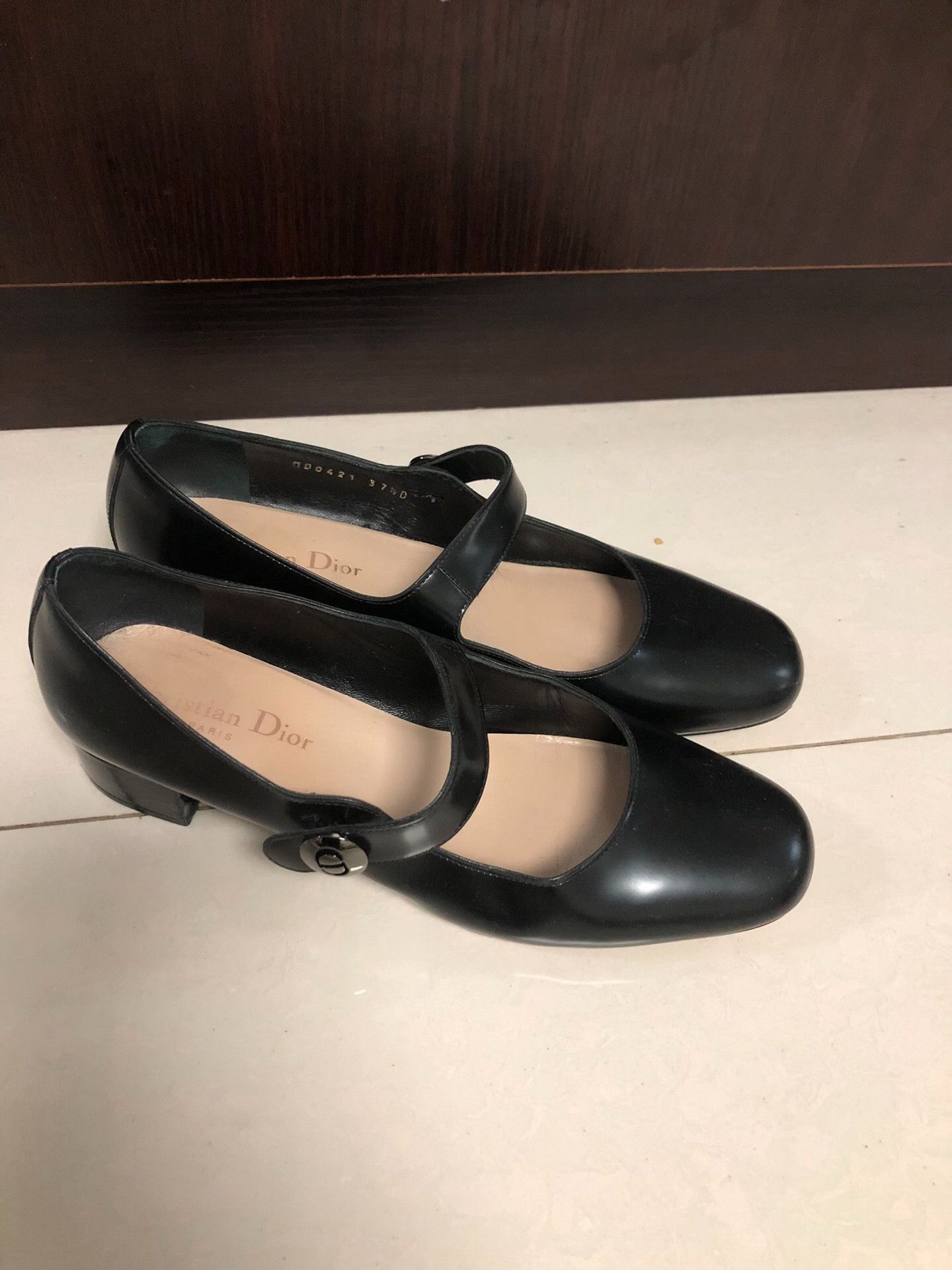 Dior Dior Black Leather Mary Jane Flats Size 37.5 Size US 7.5 / IT 37.5 - 2 Thumbnail