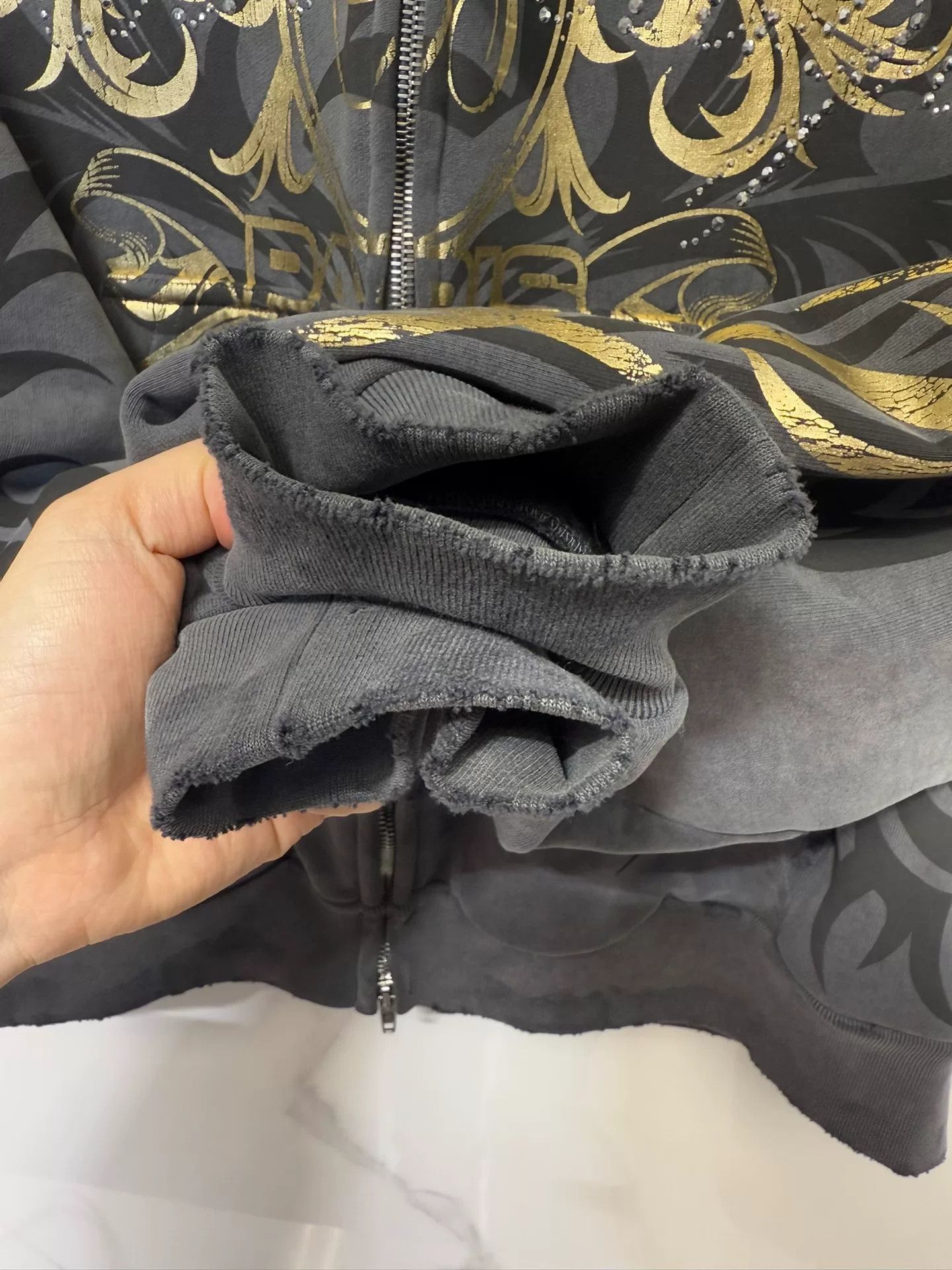 Balenciaga Balenciaga Rhinestone Zip Hoodie Size M Size US M / EU 48-50 / 2 - 6 Thumbnail