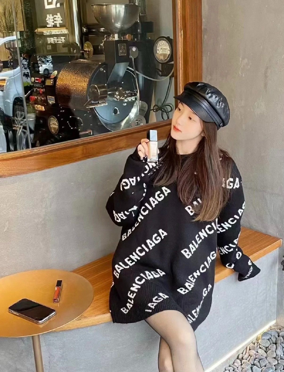 Balenciaga Balenciaga All-Over Logo Knit Sweater Size L Size US L / EU 52-54 / 3 - 9 Thumbnail