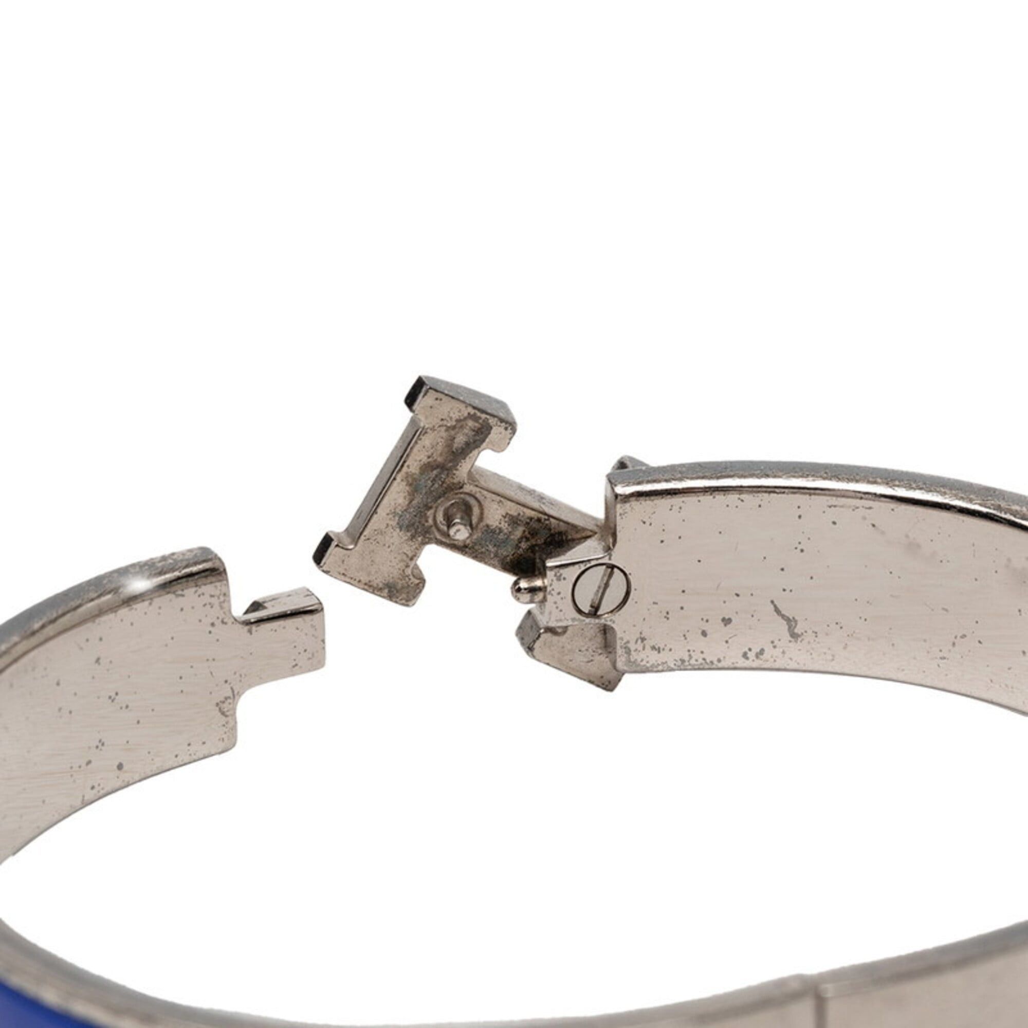 Hermes Hermes Clic Clac H PM Bracelet, Silver, Blue Metal Enamel, Women's HERMES Size ONE SIZE - 4 Thumbnail