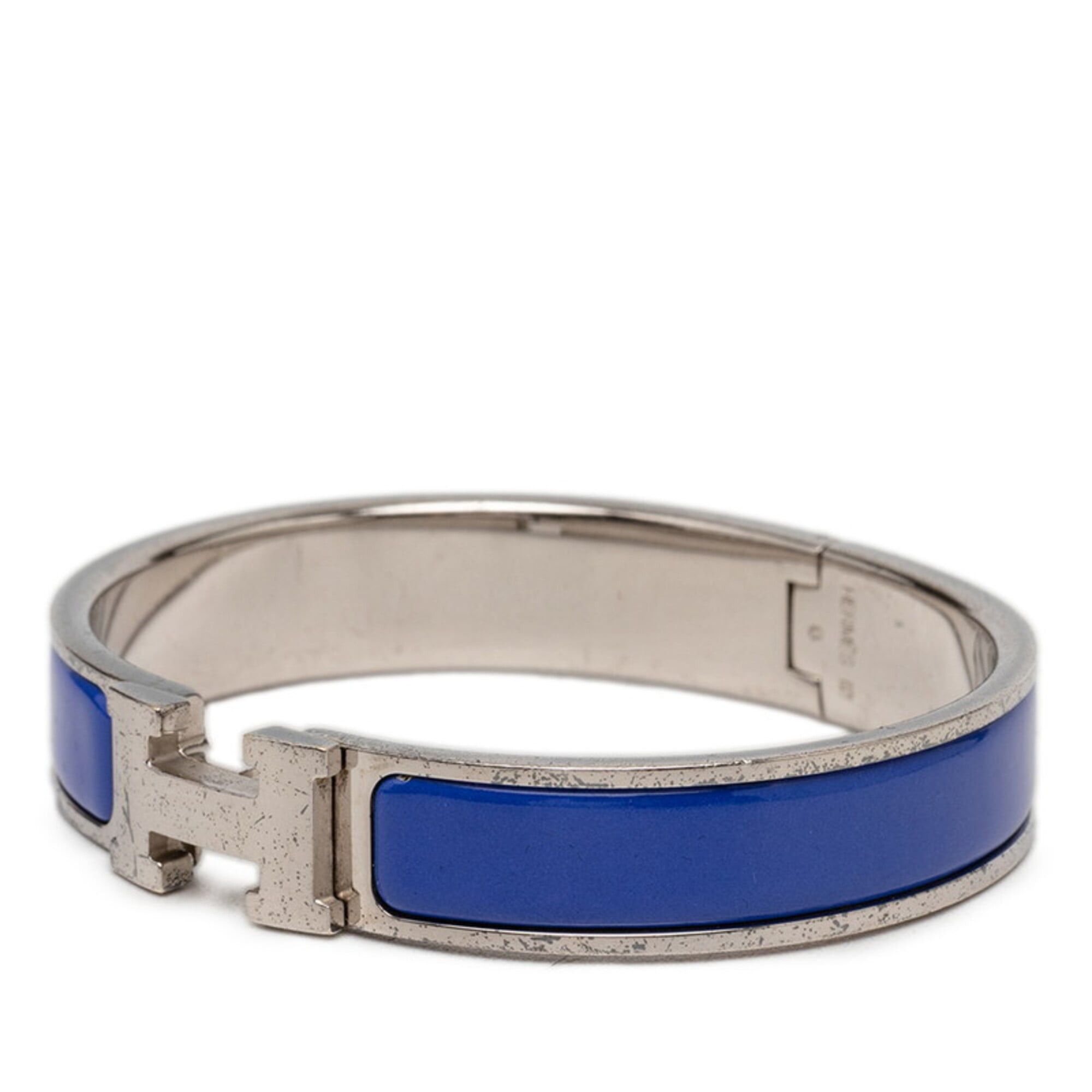 Hermes Hermes Clic Clac H PM Bracelet, Silver, Blue Metal Enamel, Women's HERMES Size ONE SIZE - 2 Thumbnail