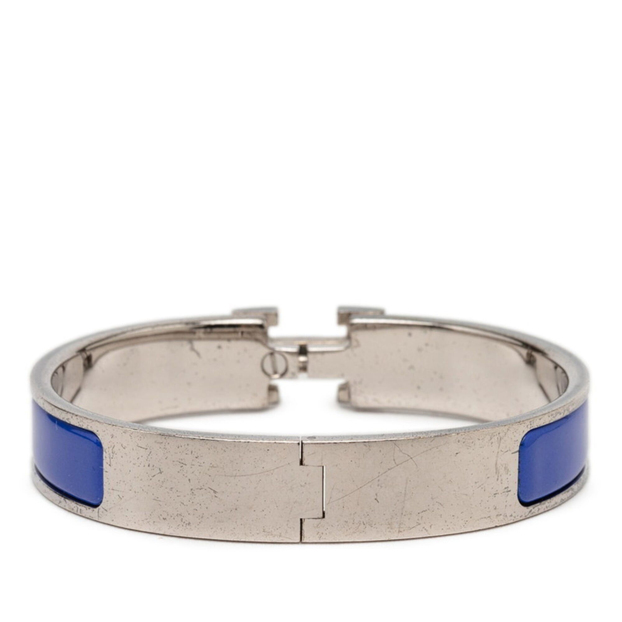 Hermes Hermes Clic Clac H PM Bracelet, Silver, Blue Metal Enamel, Women's HERMES Size ONE SIZE - 3 Thumbnail