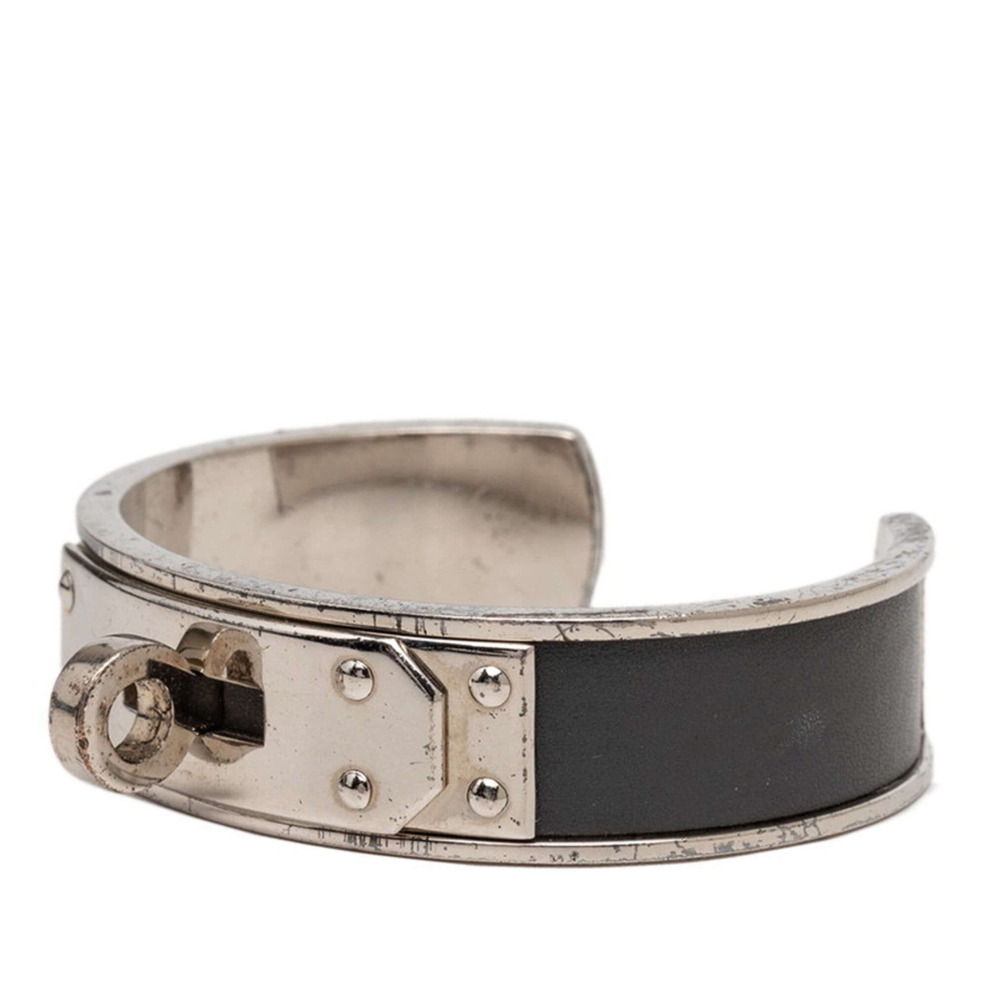 Hermes Hermes Kelly Bangle, Silver and Gray Metal Leather Bangle for Women Size ONE SIZE - 2 Thumbnail