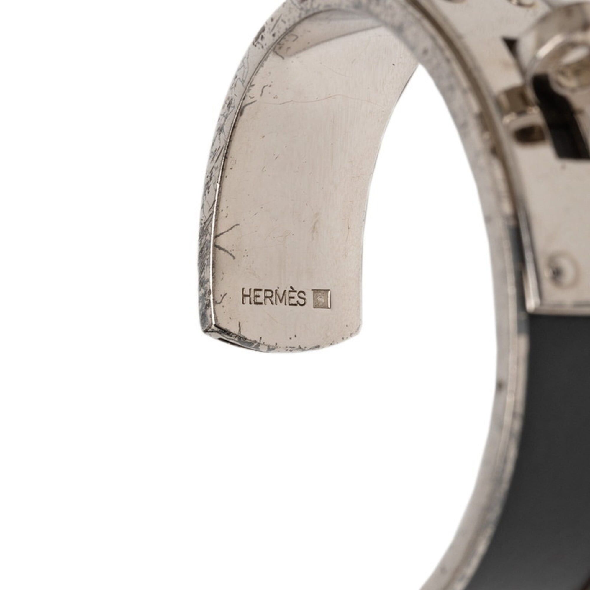 Hermes Hermes Kelly Bangle, Silver and Gray Metal Leather Bangle for Women Size ONE SIZE - 6 Thumbnail