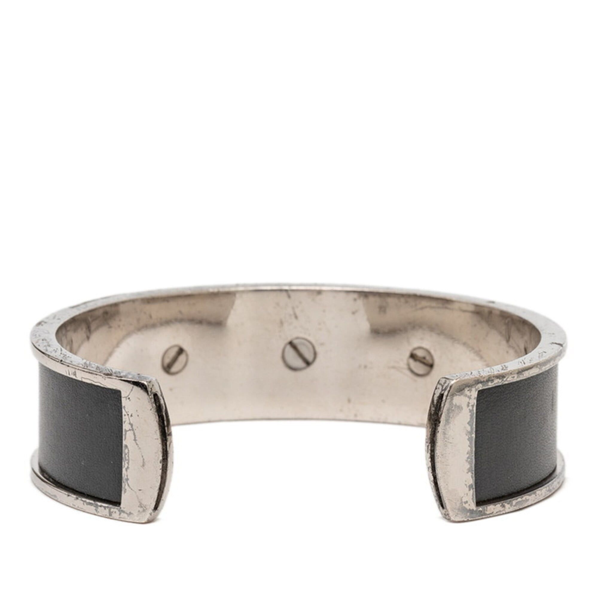 Hermes Hermes Kelly Bangle, Silver and Gray Metal Leather Bangle for Women Size ONE SIZE - 3 Thumbnail