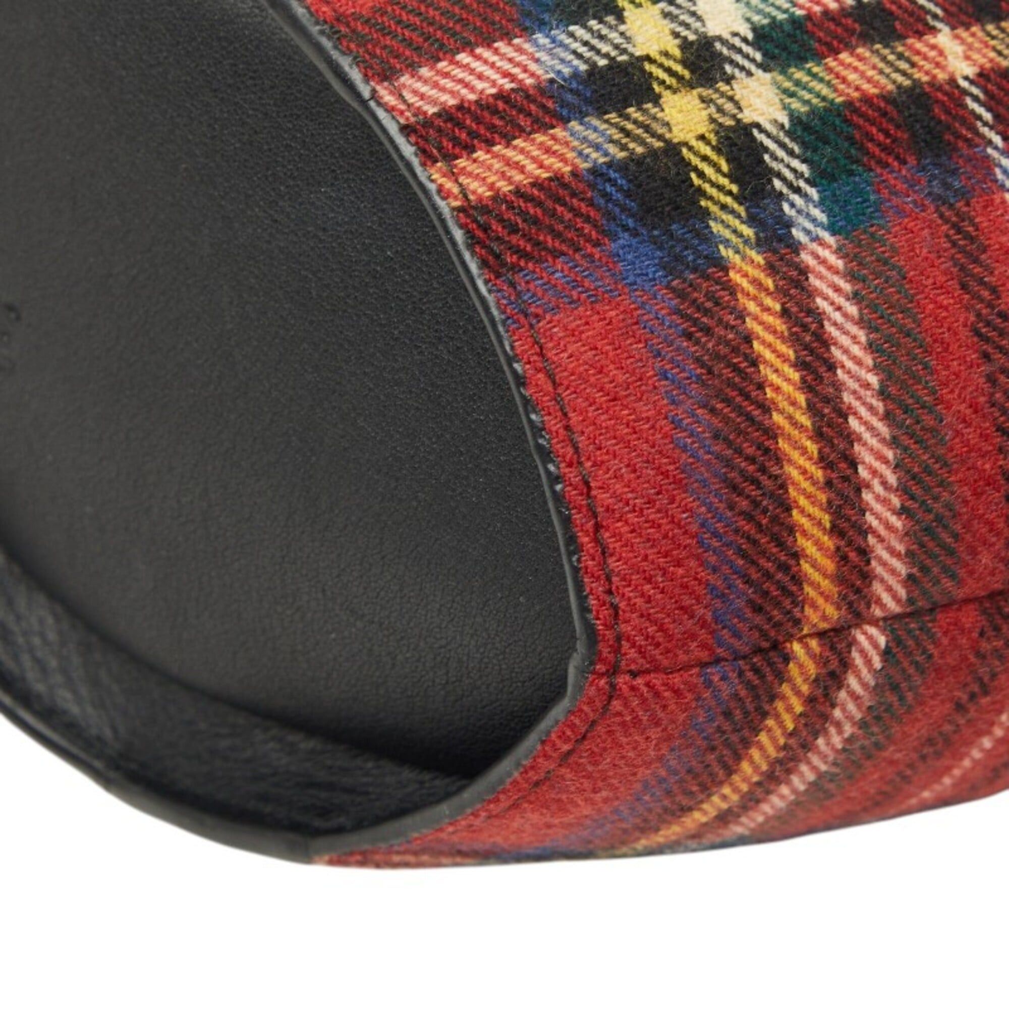 Loewe Loewe Tartan Check Elephant Crossbody Shoulder Bag, Red Multicolor Wool, Women's LOEWE Size ONE SIZE - 5 Thumbnail