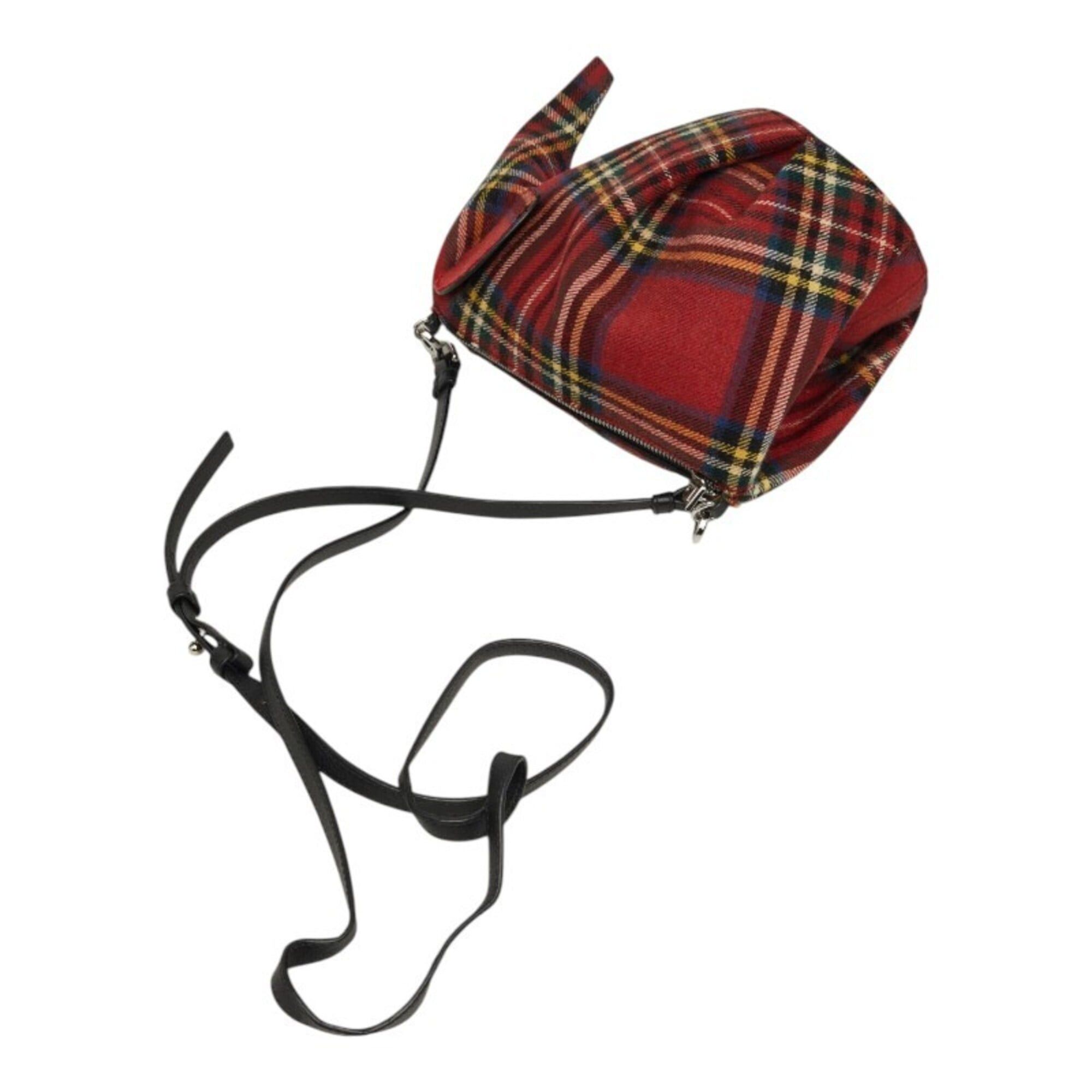 Loewe Loewe Tartan Check Elephant Crossbody Shoulder Bag, Red Multicolor Wool, Women's LOEWE Size ONE SIZE - 6 Thumbnail