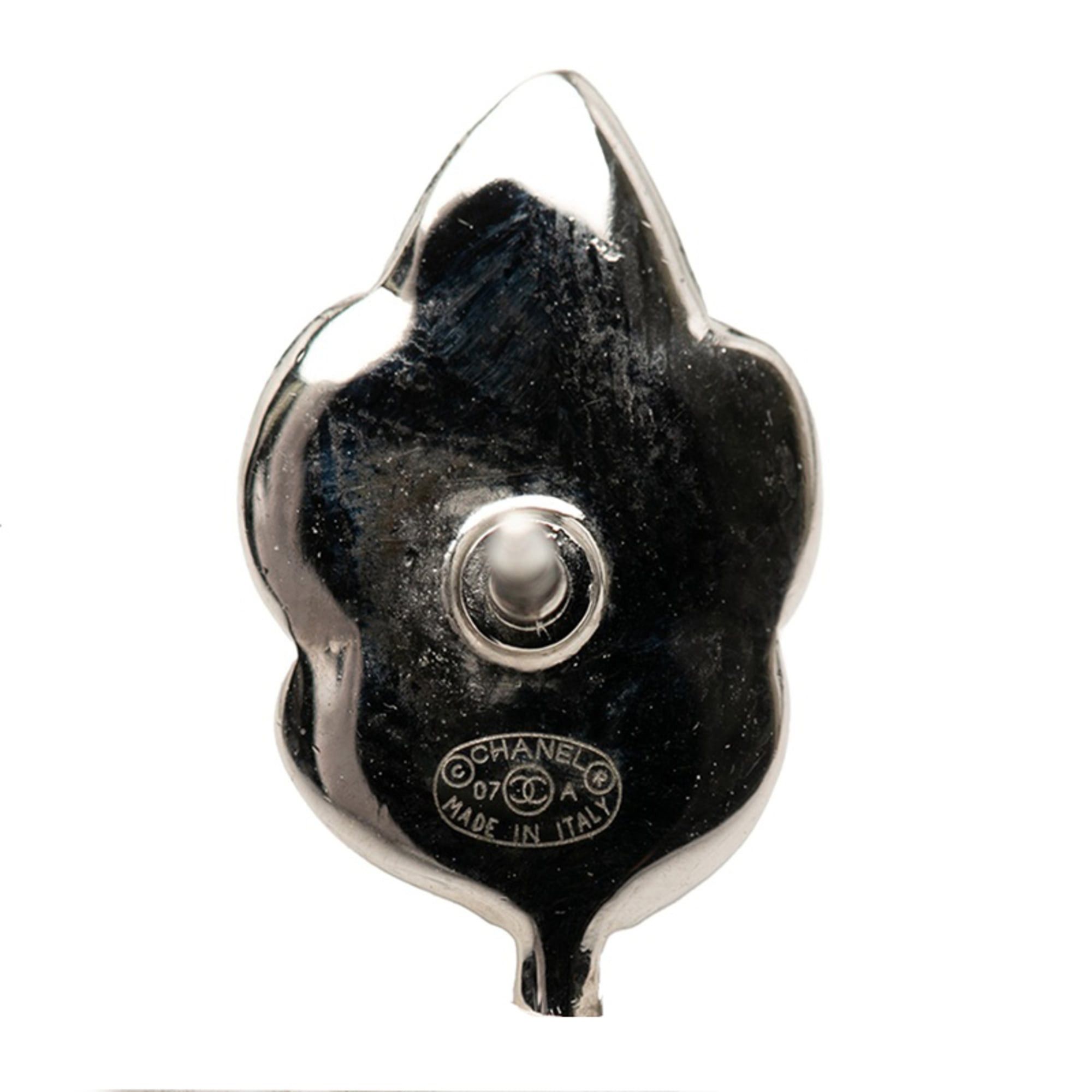 Chanel Chanel Leaf Motif Pin Brooch, 07A Stamp, Silver Metal Rhinestone, Women's CHANEL Size ONE SIZE - 2 Thumbnail