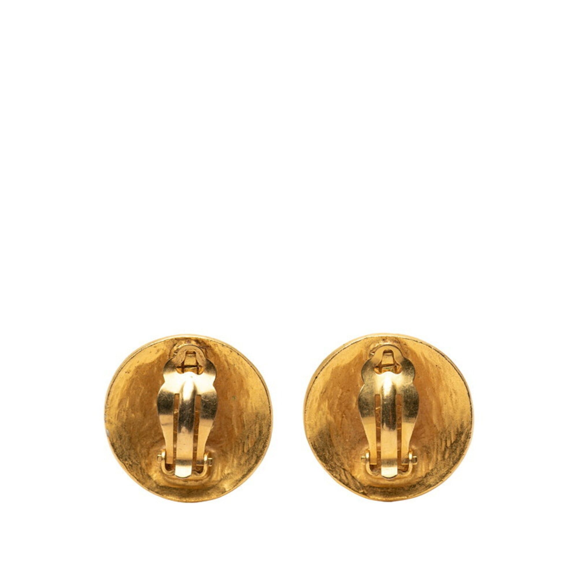 Chanel Chanel Coco Mark Round Earrings, 96A Stamp, Vintage Gold Plated, Women's CHANEL Size ONE SIZE - 2 Thumbnail
