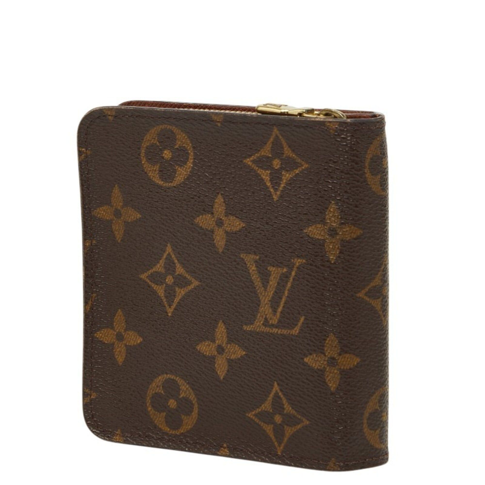 Louis Vuitton Louis Vuitton Monogram Compact Zip Bi-fold Wallet M61667 Brown Leather Women's LOUIS VUITTON Size ONE SIZE - 2 Thumbnail