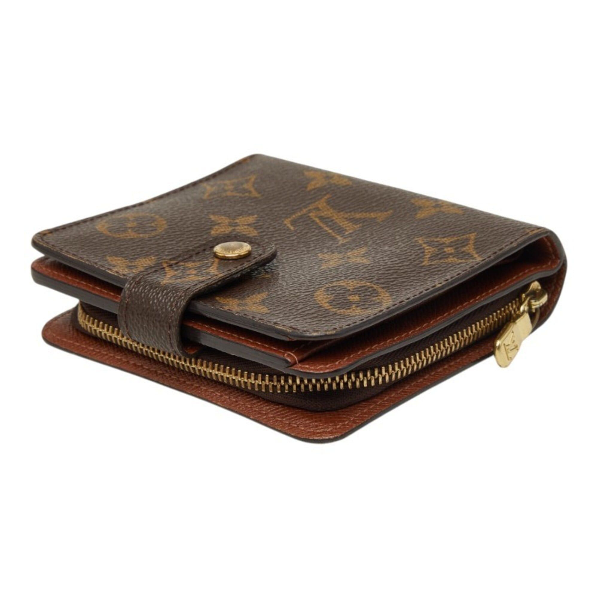 Louis Vuitton Louis Vuitton Monogram Compact Zip Bi-fold Wallet M61667 Brown Leather Women's LOUIS VUITTON Size ONE SIZE - 5 Thumbnail