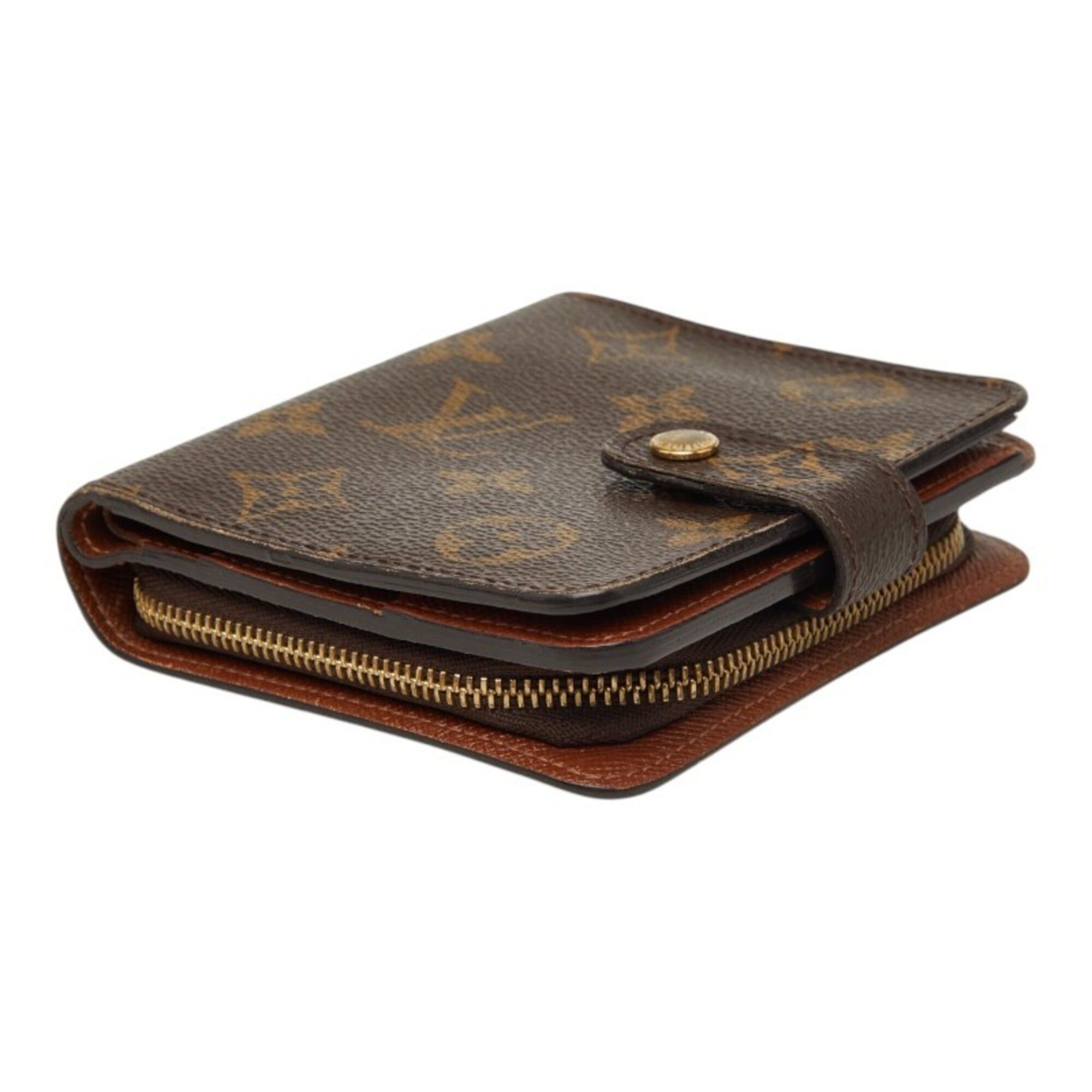 Louis Vuitton Louis Vuitton Monogram Compact Zip Bi-fold Wallet M61667 Brown Leather Women's LOUIS VUITTON Size ONE SIZE - 4 Thumbnail