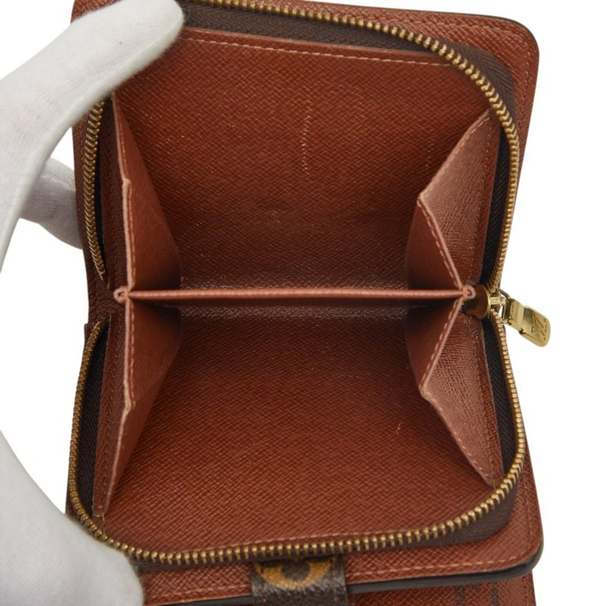 Louis Vuitton Louis Vuitton Monogram Compact Zip Bi-fold Wallet M61667 Brown Leather Women's LOUIS VUITTON Size ONE SIZE - 6 Thumbnail