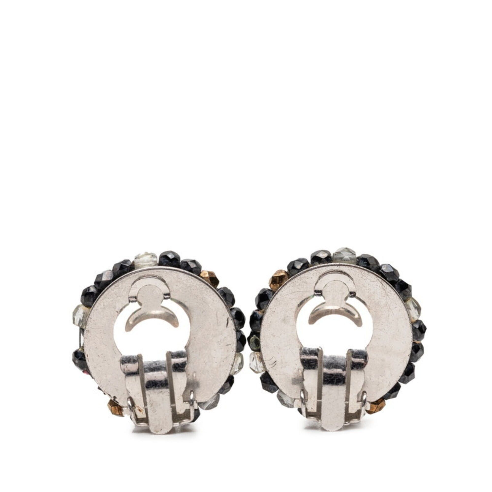 Chanel Chanel Vintage Earrings 99A Black Silver Plated Bijou Women's CHANEL Size ONE SIZE - 2 Thumbnail