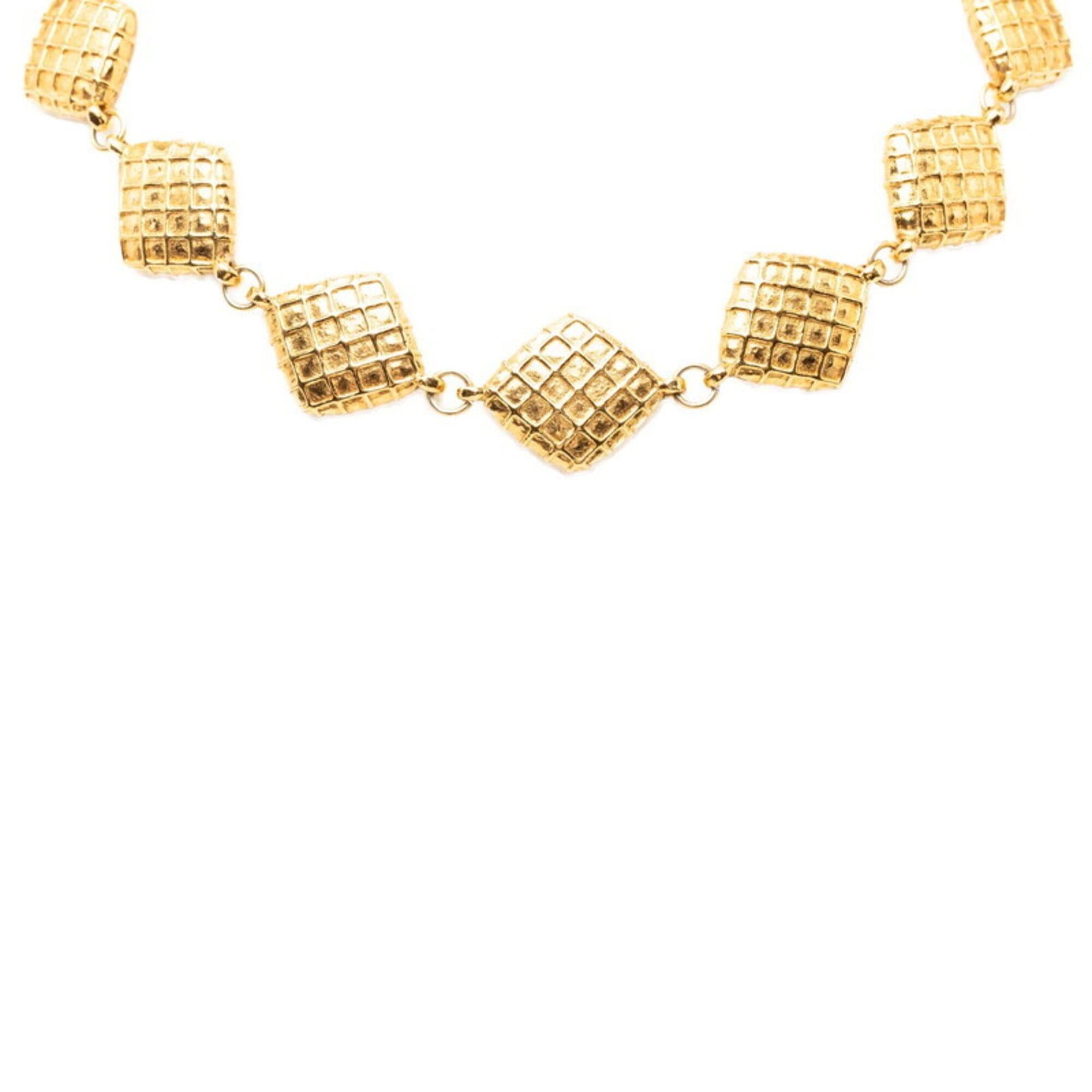 Chanel Chanel Diamond Motif Rhombus Bean Necklace Choker Gold Plated Women's CHANEL Size ONE SIZE - 3 Thumbnail