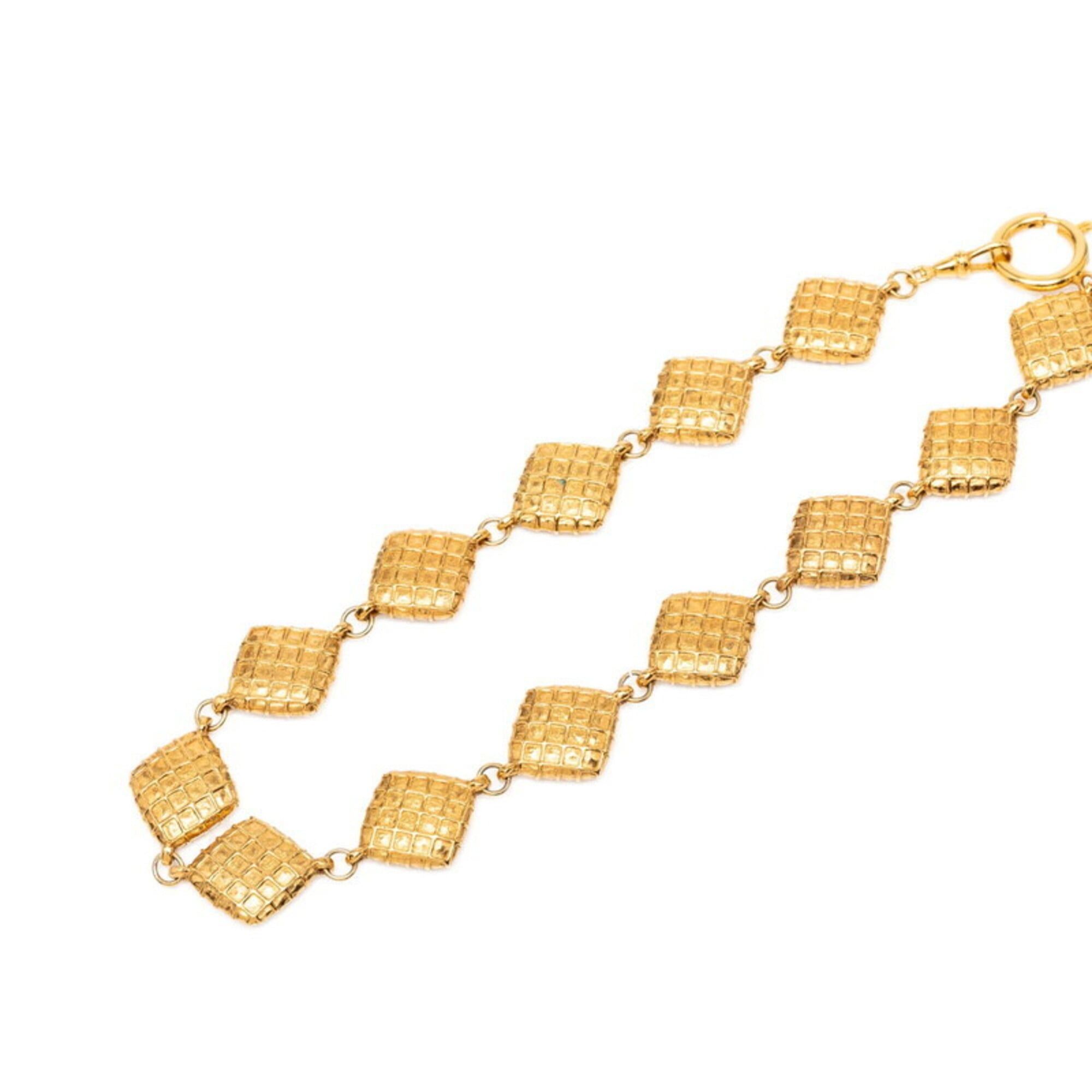 Chanel Chanel Diamond Motif Rhombus Bean Necklace Choker Gold Plated Women's CHANEL Size ONE SIZE - 2 Thumbnail
