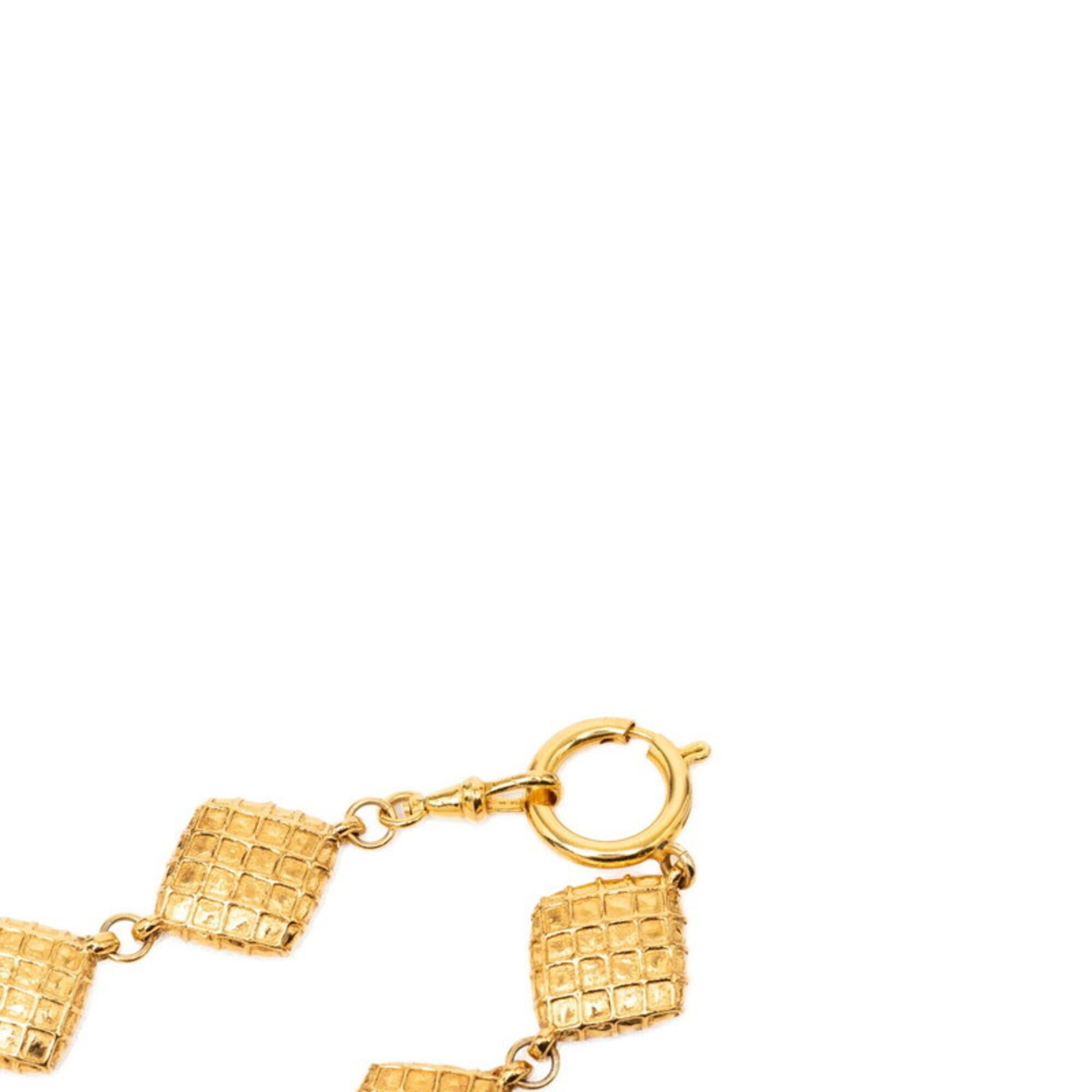 Chanel Chanel Diamond Motif Rhombus Bean Necklace Choker Gold Plated Women's CHANEL Size ONE SIZE - 4 Thumbnail