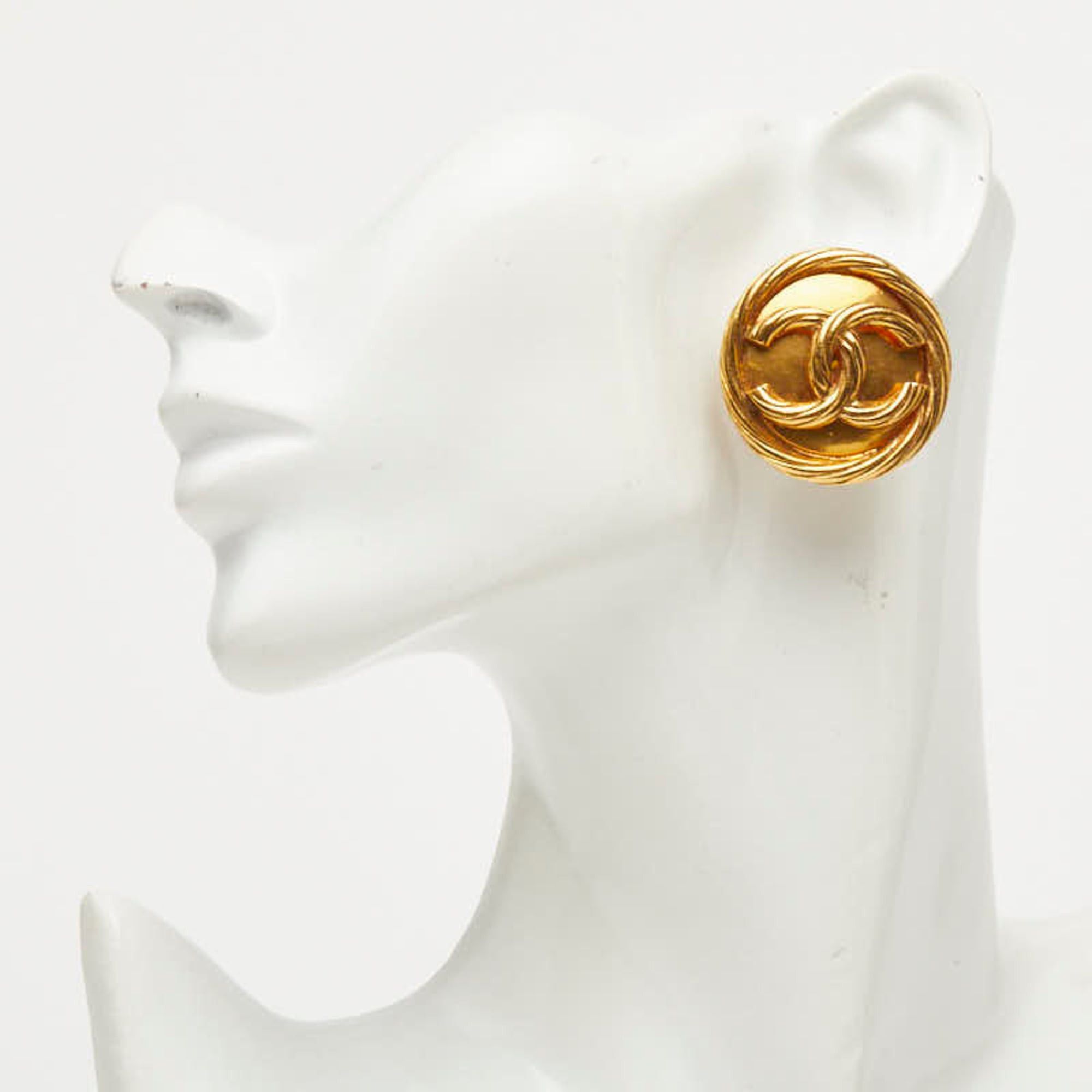 Chanel Chanel Coco Mark Vintage Earrings, Gold Plated, Women's CHANEL Size ONE SIZE - 5 Thumbnail