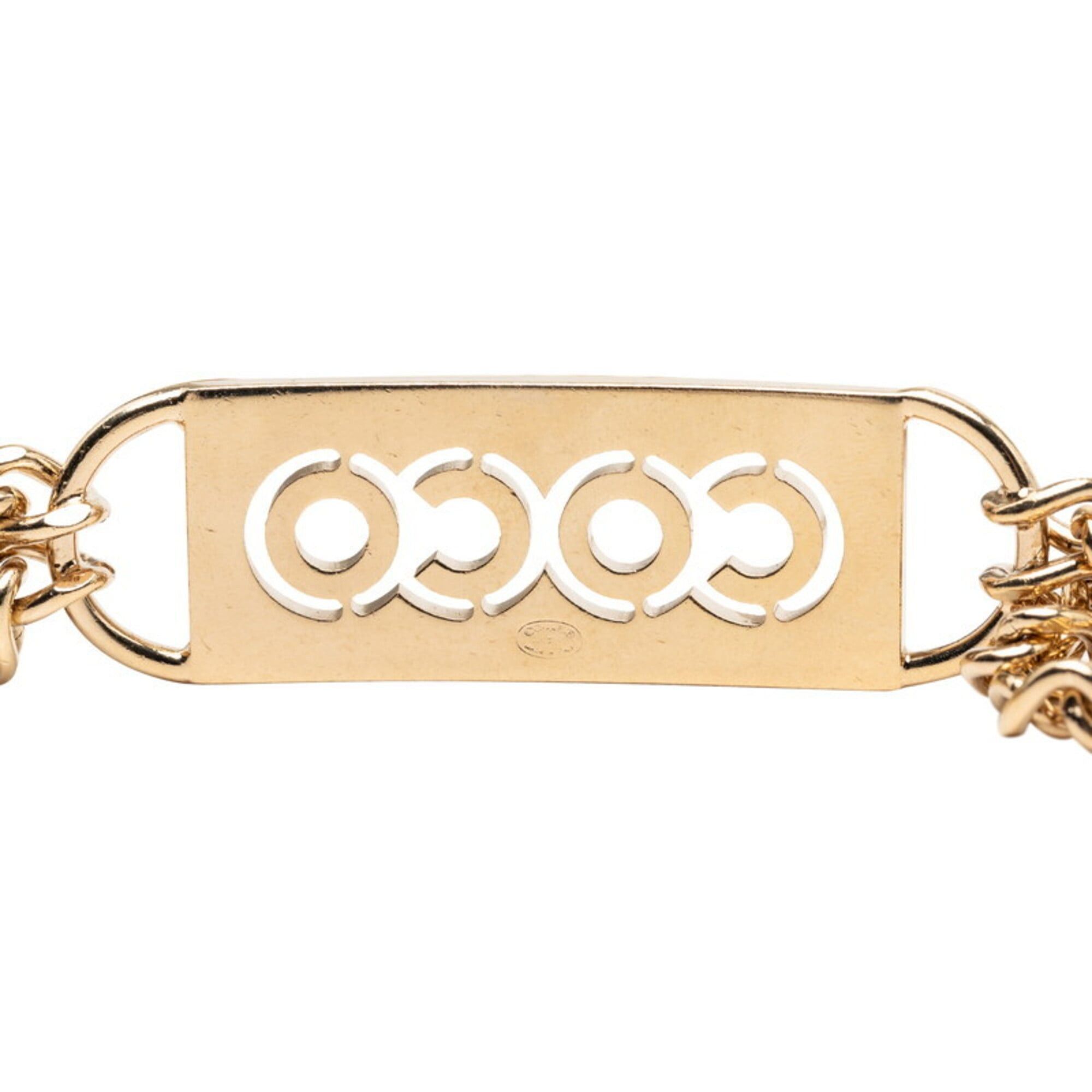 Chanel Chanel Coco Mark COCO Logo Chain Belt 02P Gold Plated Rhinestone Women's CHANEL Size ONE SIZE - 2 Thumbnail