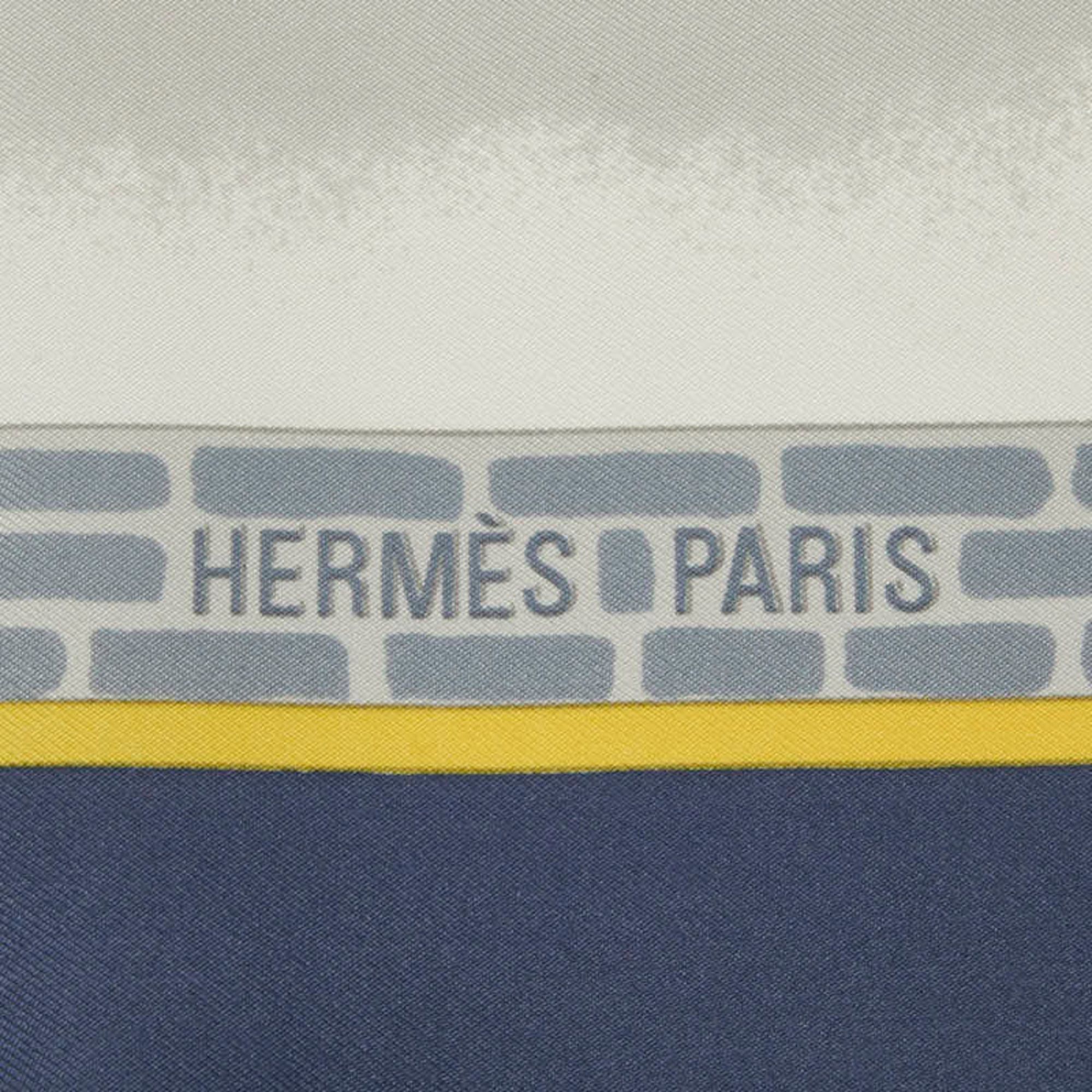 Hermes Hermes Carre 90 Les Haras Nationaux (National Stud Farm) Scarf/Muffler, Light Blue, Multicolor, Women's. Size ONE SIZE - 3 Thumbnail