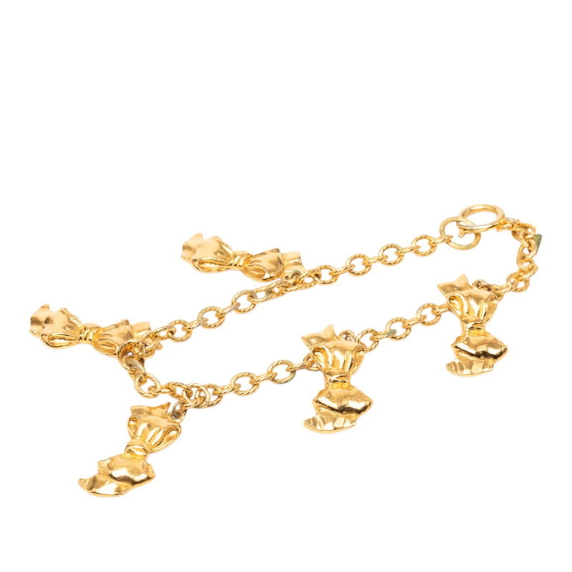 Chanel Chanel Vintage Ribbon Chain Pendant Necklace, Gold Plated, Women's. Size ONE SIZE - 2 Thumbnail