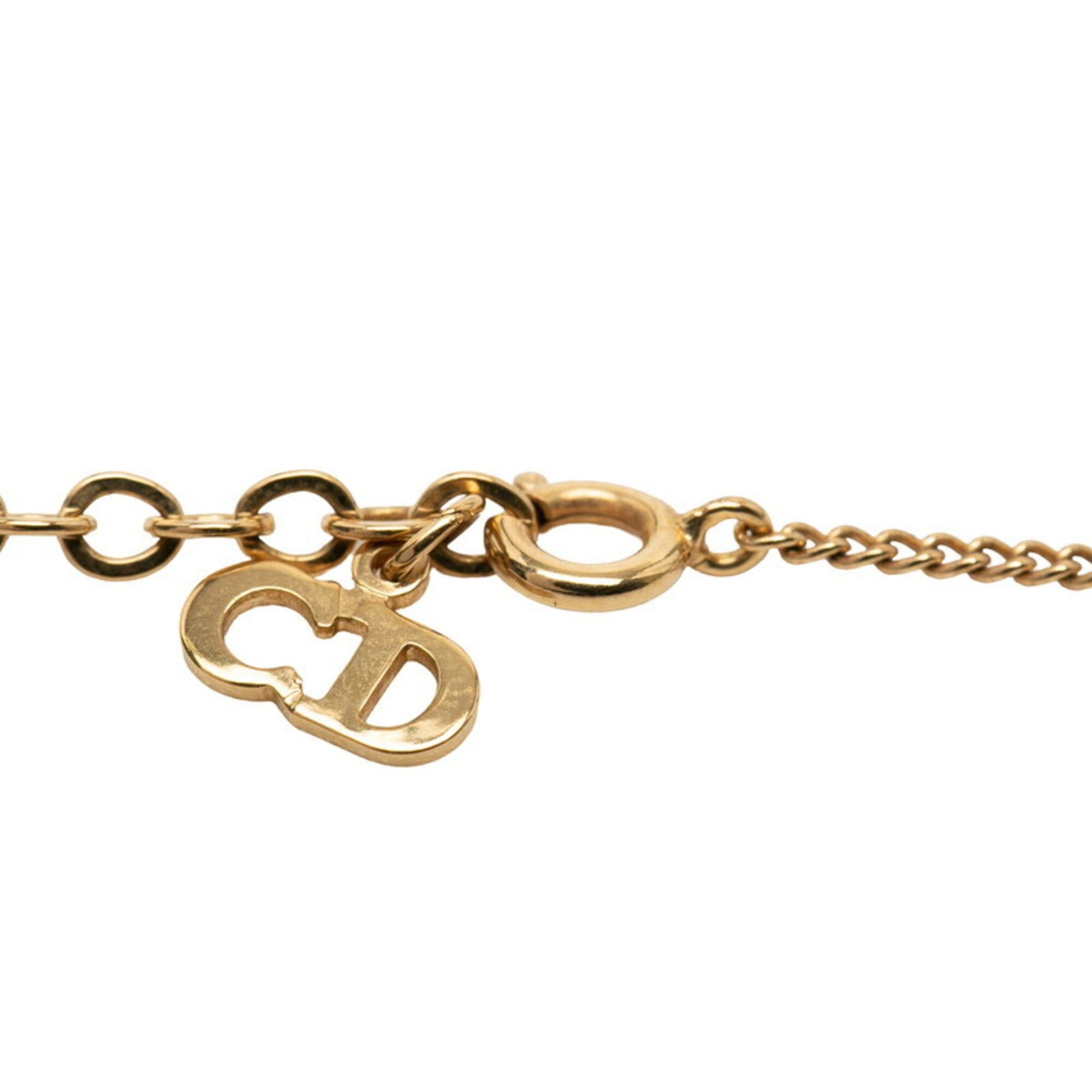 Dior Christian Dior Dior CD Logo Chain Pendant Necklace, Gold Plated, Women's Size ONE SIZE - 3 Thumbnail
