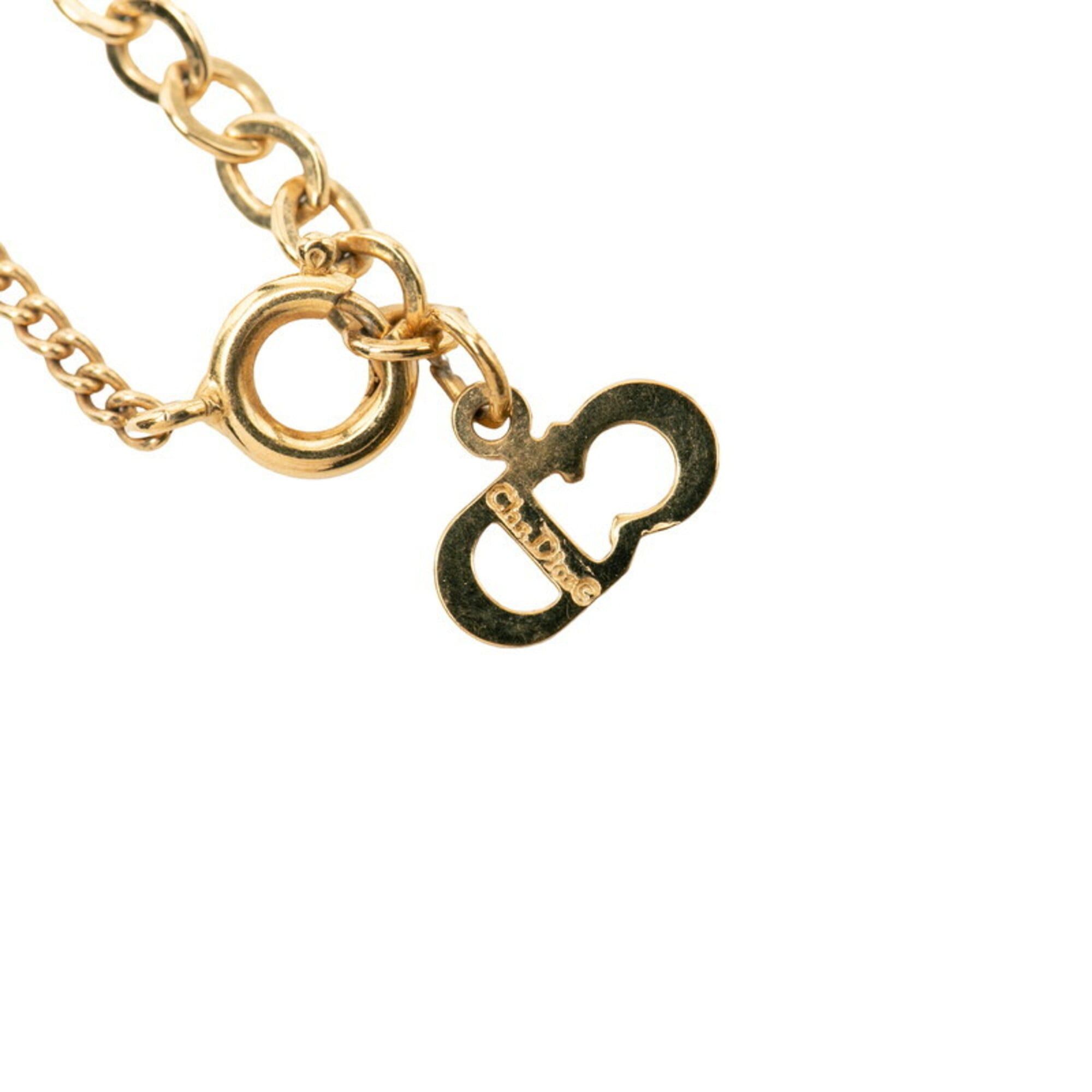 Dior Christian Dior Dior CD Logo Chain Pendant Necklace, Gold Plated, Women's Size ONE SIZE - 4 Thumbnail