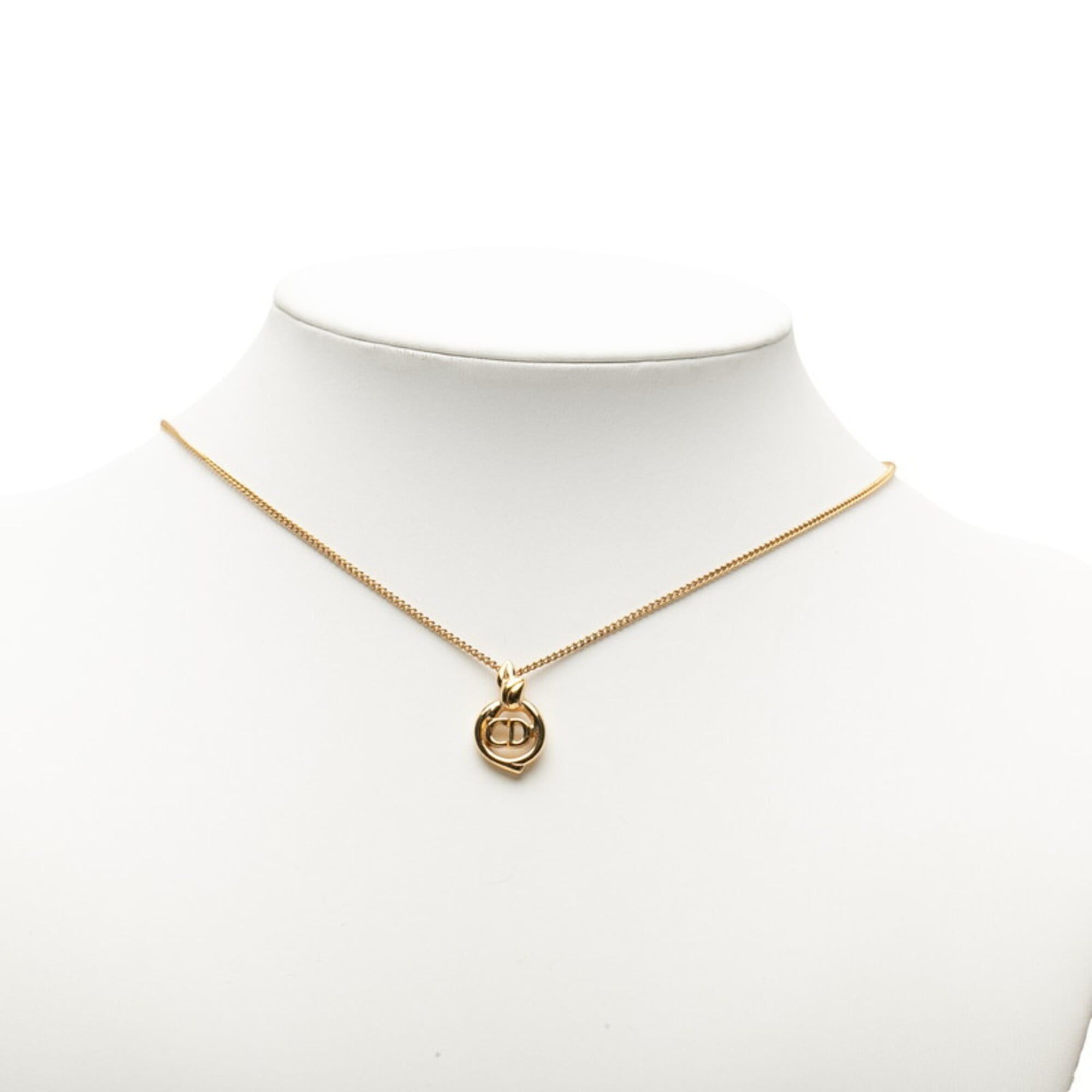 Dior Christian Dior Dior CD Logo Chain Pendant Necklace, Gold Plated, Women's Size ONE SIZE - 5 Thumbnail