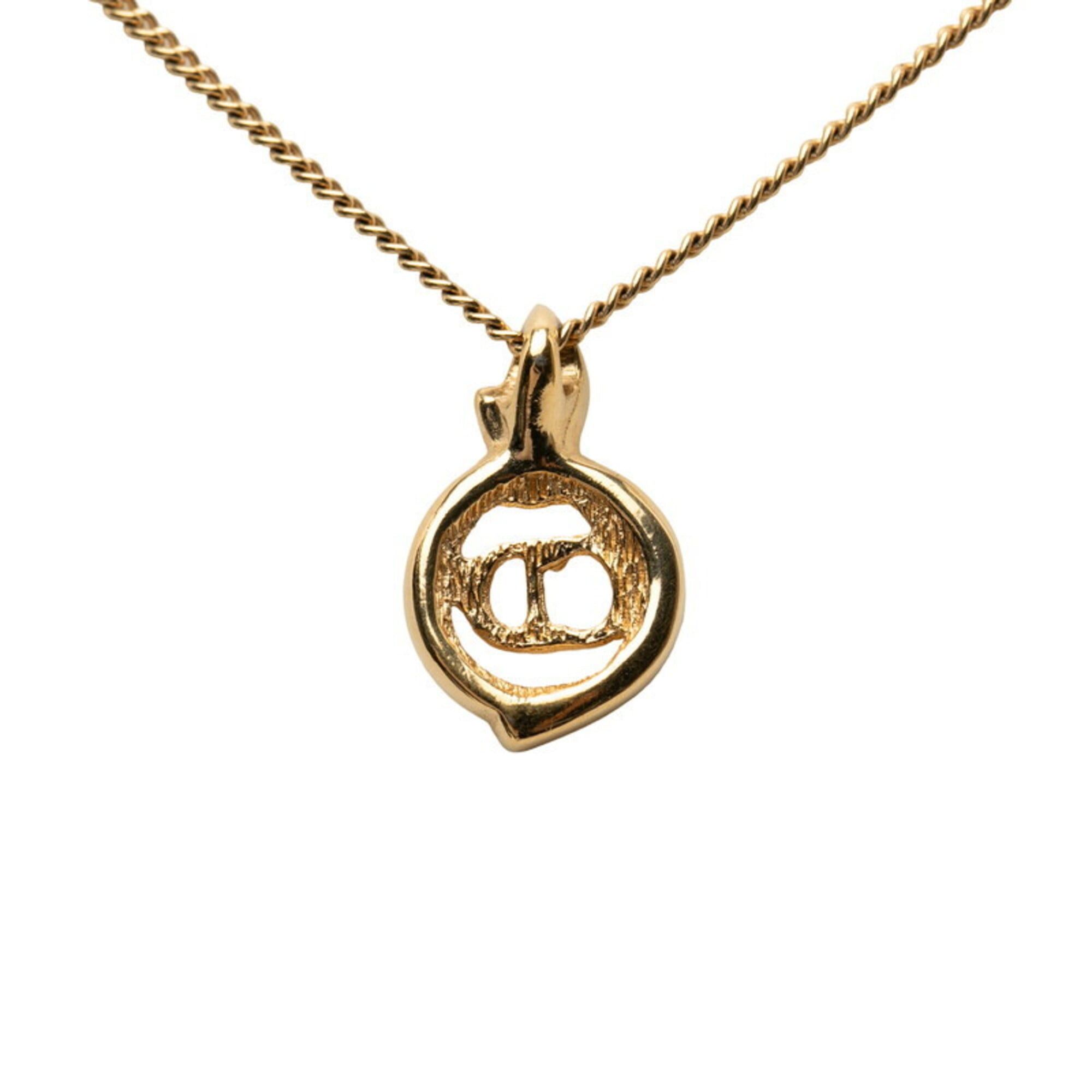 Dior Christian Dior Dior CD Logo Chain Pendant Necklace, Gold Plated, Women's Size ONE SIZE - 2 Thumbnail