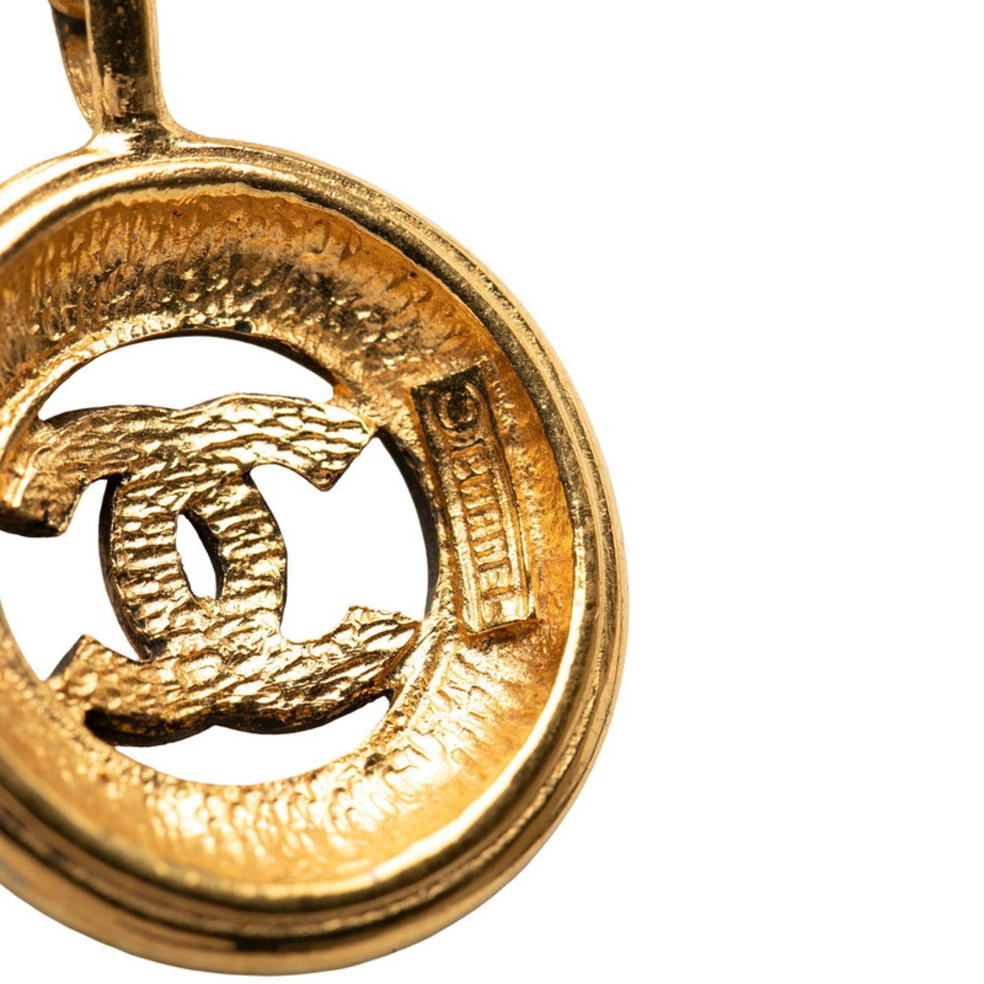 Chanel Chanel Coco Mark Chain Round Pendant Necklace, Gold Plated, Women's. Size ONE SIZE - 3 Thumbnail