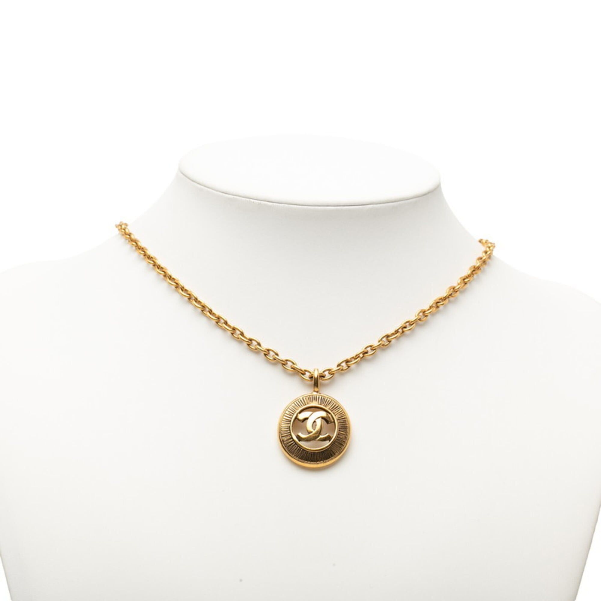 Chanel Chanel Coco Mark Chain Round Pendant Necklace, Gold Plated, Women's. Size ONE SIZE - 7 Thumbnail