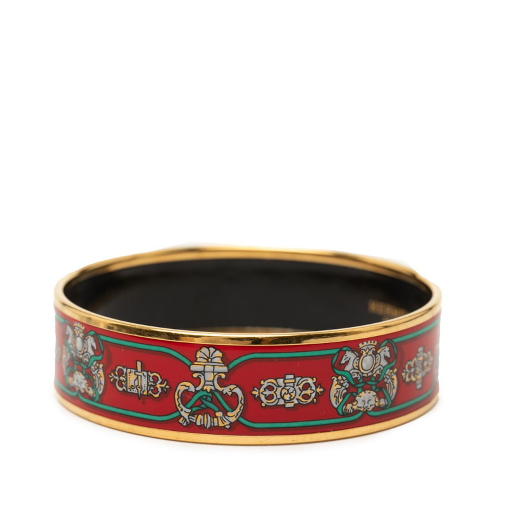Hermes Hermes Enamel GM Cloisonné Bangle, Red Plated, Women's Size ONE SIZE - 2 Thumbnail